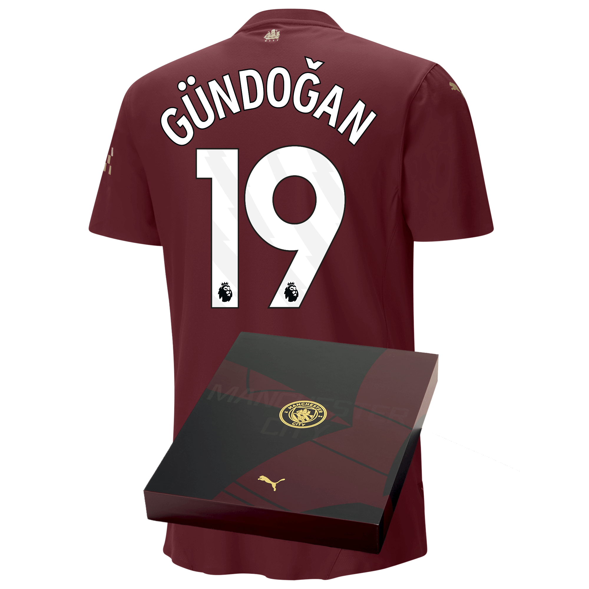 manchester city authentic third jersey burgundy 202425 with gÜndoĞan 19 printing in gift box | Offizieller Manchester City Store