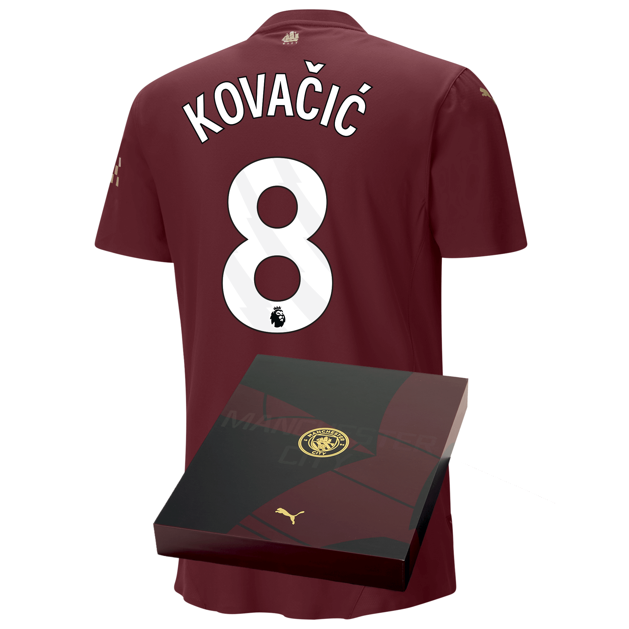manchester city authentic third jersey burgundy 202425 with kovaČiĆ 8 printing in gift box | Offizieller Manchester City Store