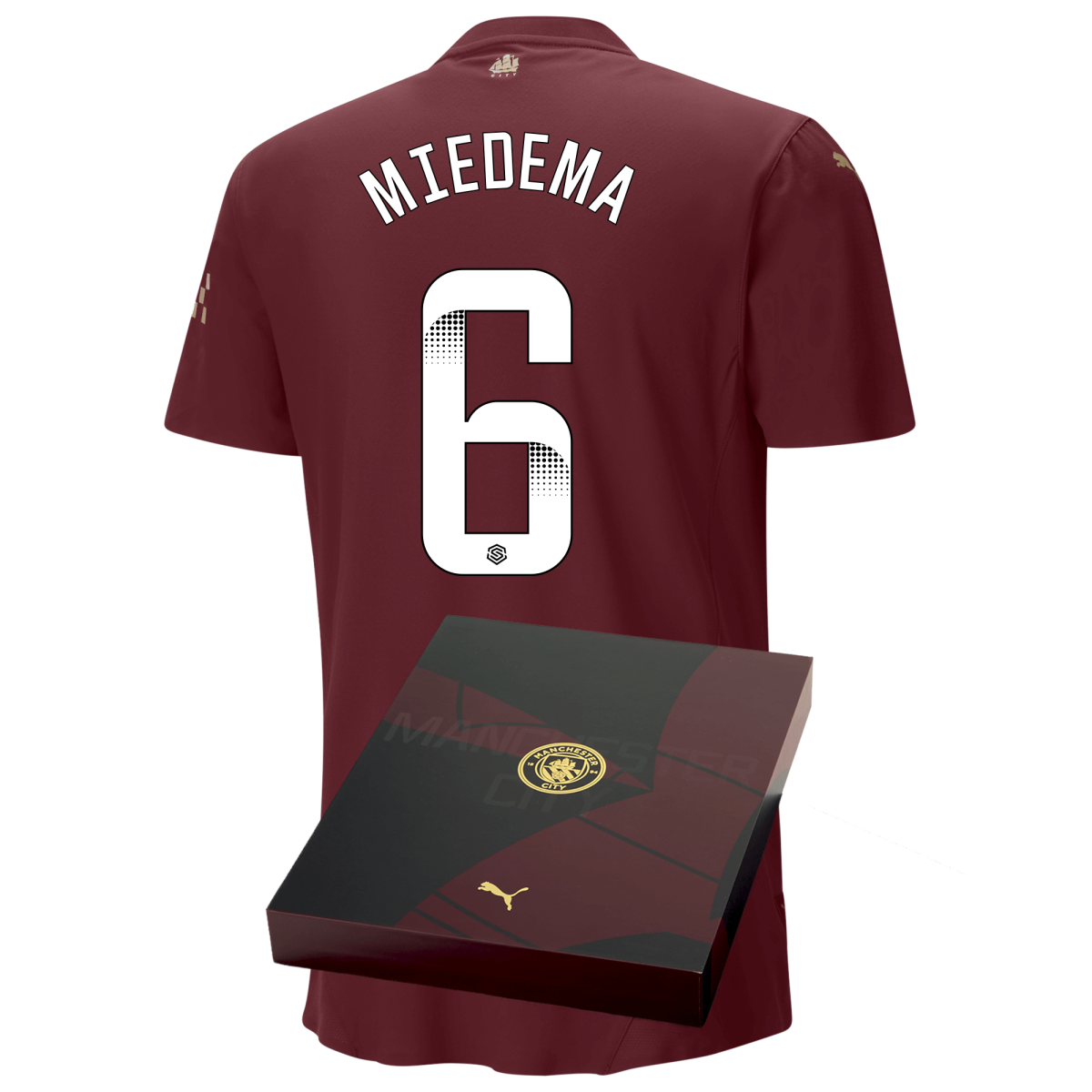 manchester city authentic third jersey burgundy 202425 with miedema 6 printing | Offizieller Manchester City Store