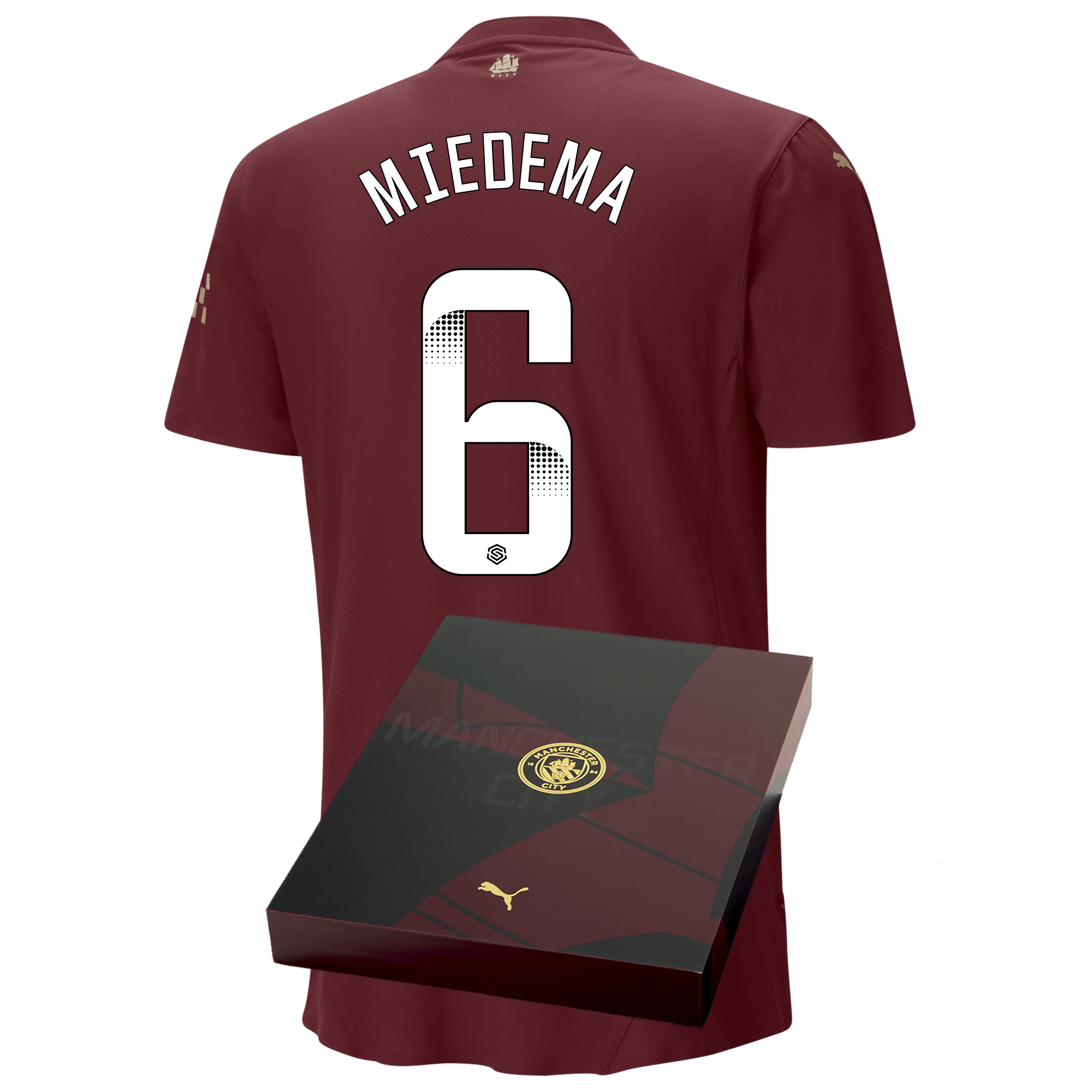 manchester city authentic third jersey burgundy 202425 with miedema 6 printing | Offizieller Manchester City Store
