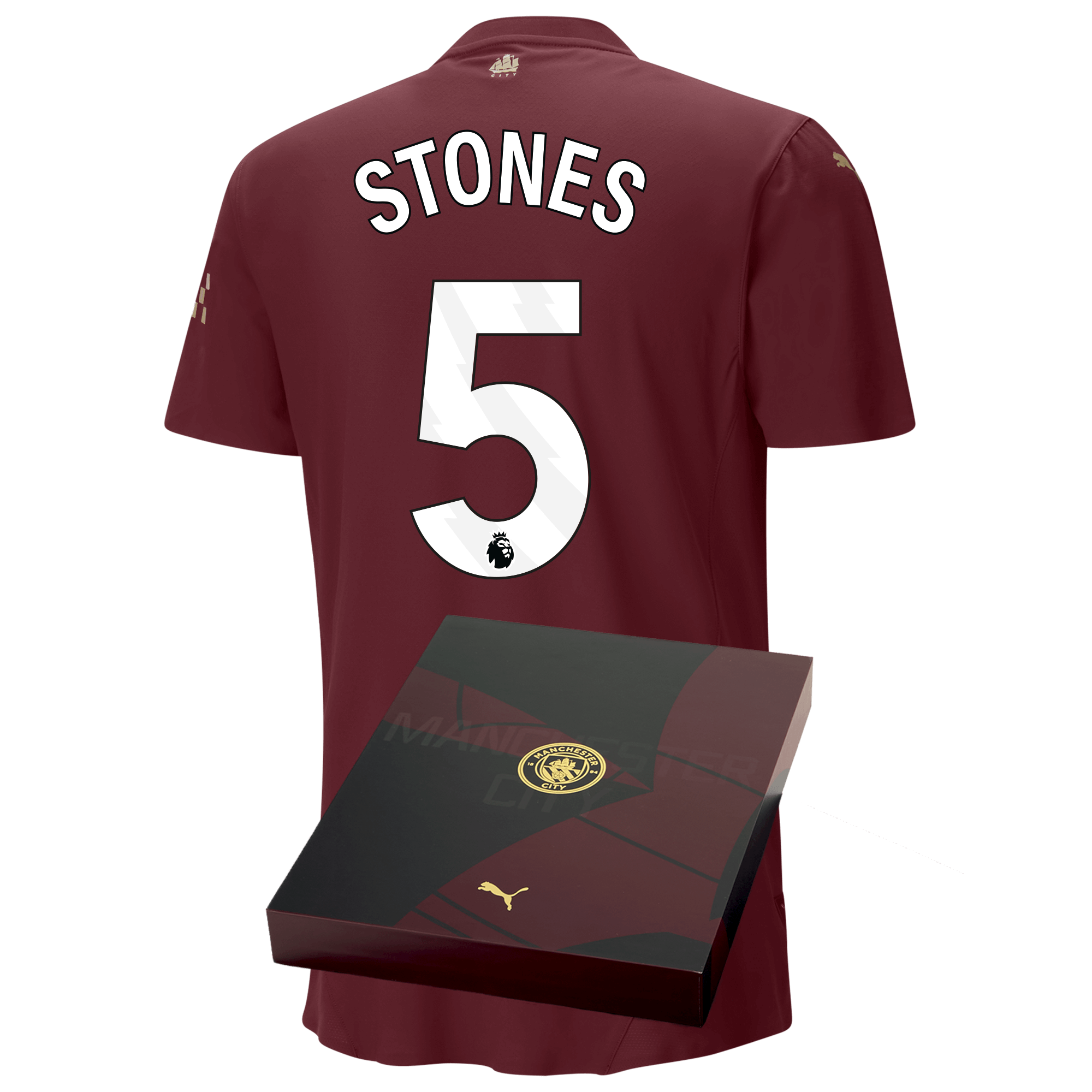 manchester city authentic third jersey burgundy 202425 with stones 5 printing in gift box | Offizieller Manchester City Store