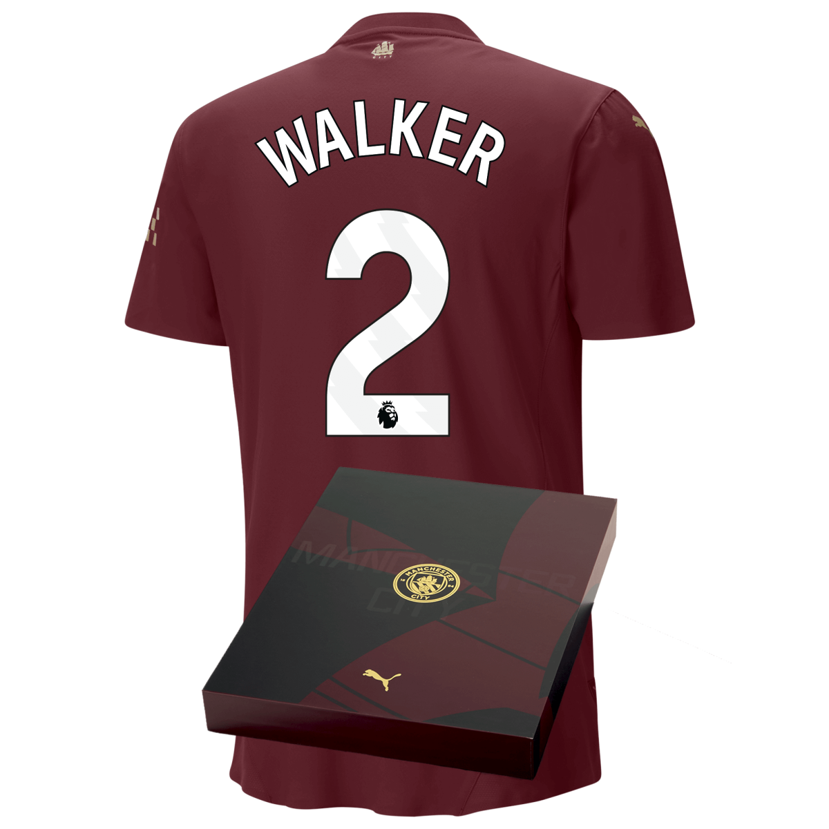 manchester city authentic third jersey burgundy 202425 with walker 2 printing in gift box | Offizieller Manchester City Store