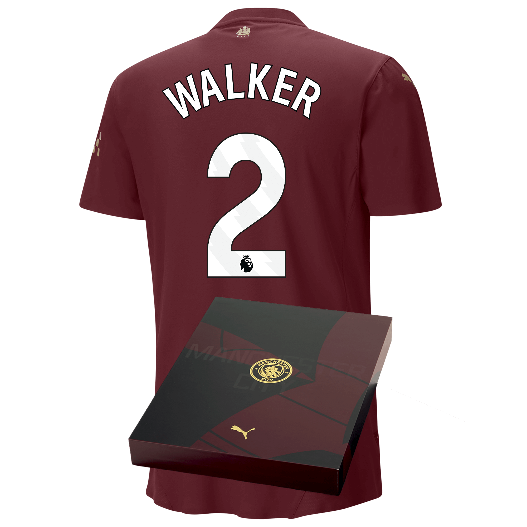 manchester city authentic third jersey burgundy 202425 with walker 2 printing in gift box | Offizieller Manchester City Store