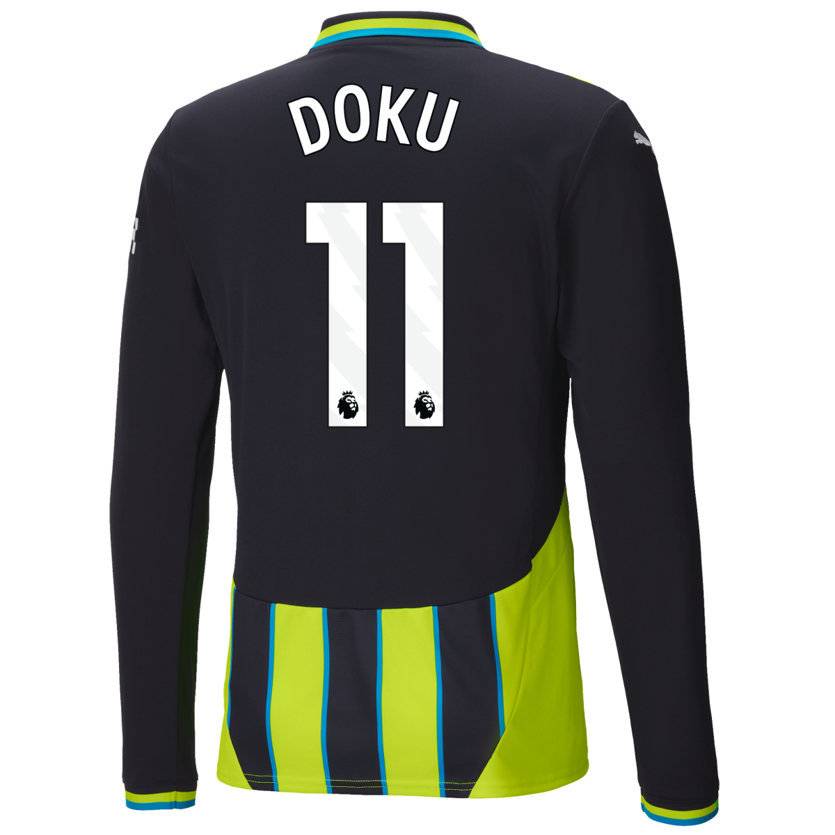 manchester city away jersey 202425 long sleeve with doku 11 printing | Offizieller Manchester City Store