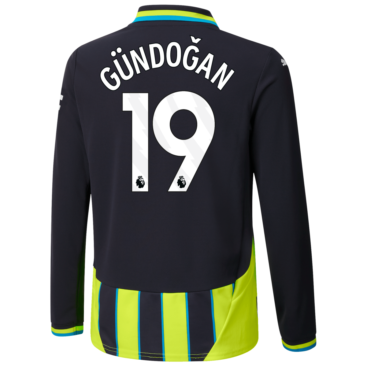manchester city away jersey 202425 long sleeve with gÜndoĞan 19 printing | Offizieller Manchester City Store