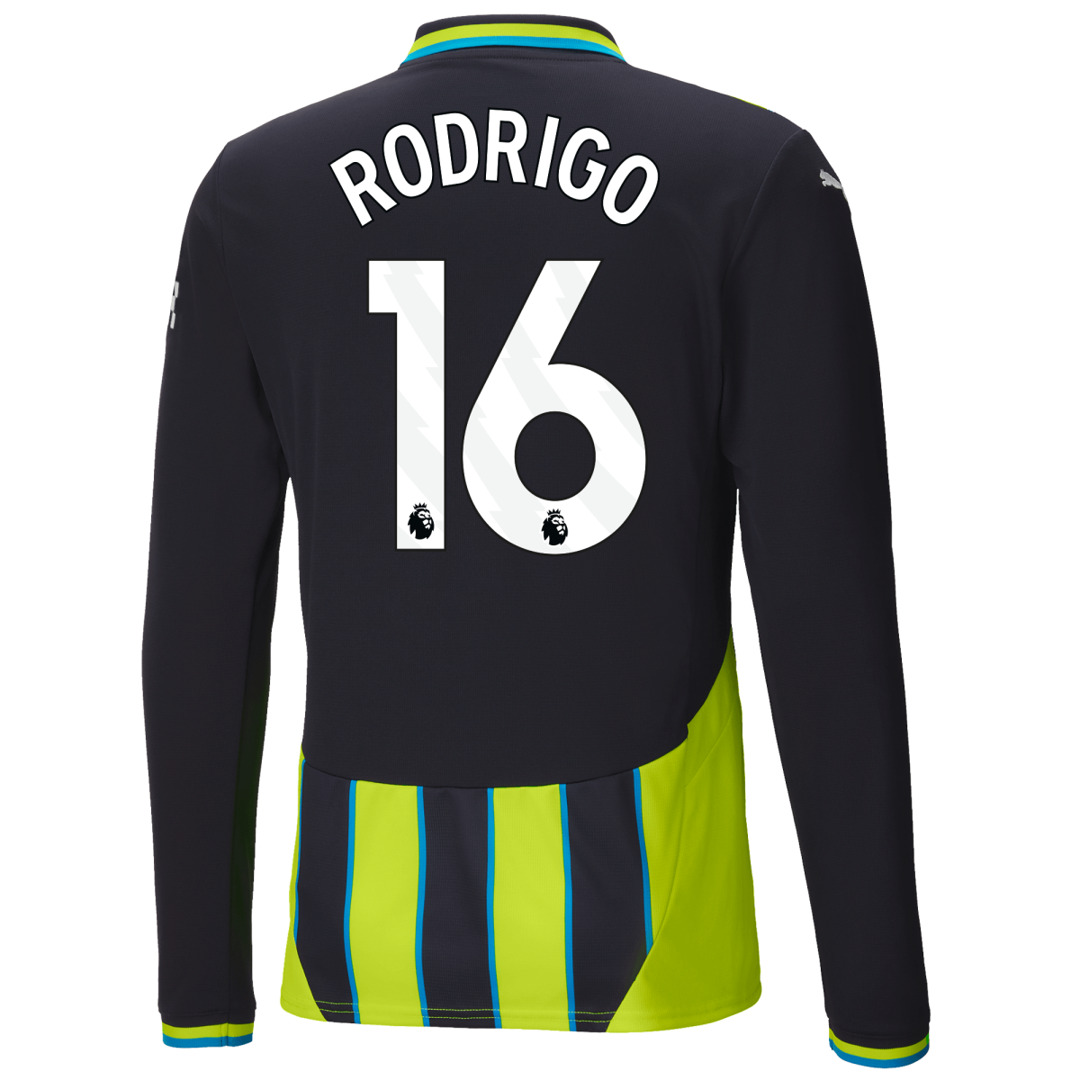 manchester city away jersey 202425 long sleeve with rodrigo 16 printing | Offizieller Manchester City Store