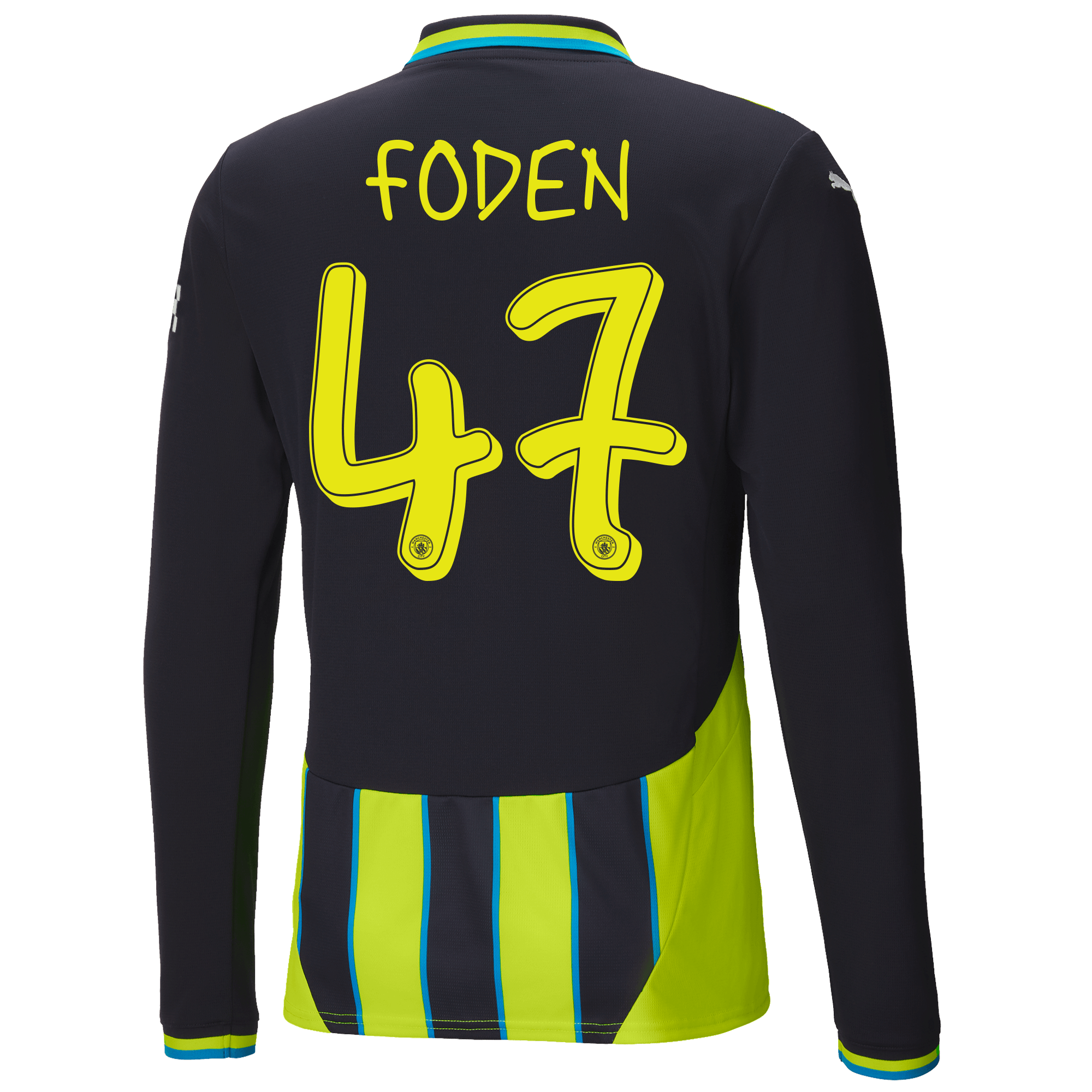 manchester city away jersey newnavy 202425 long sleeve with foden 47 printing | Offizieller Manchester City Store