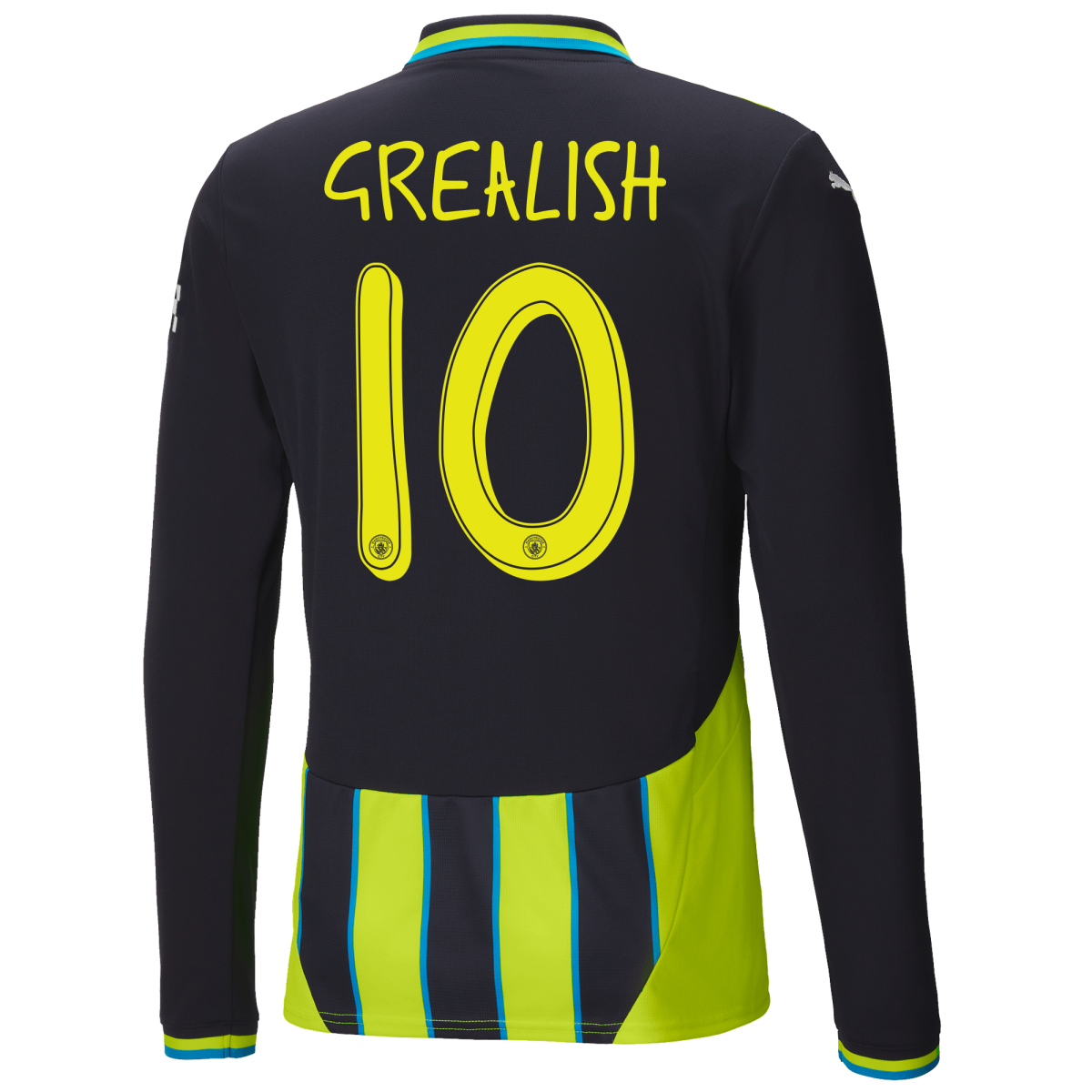 manchester city away jersey newnavy 202425 long sleeve with grealish 10 printing | Offizieller Manchester City Store