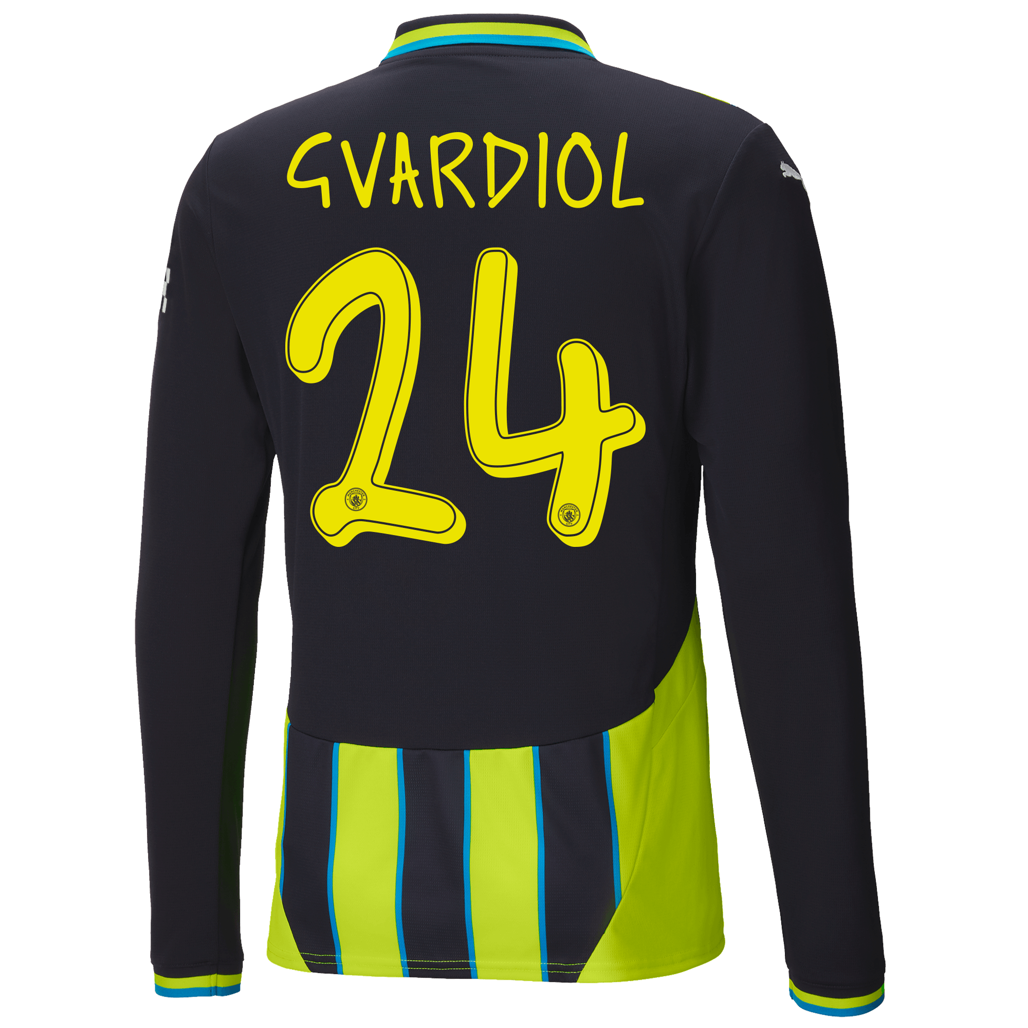 manchester city away jersey newnavy 202425 long sleeve with gvardiol 24 printing | Offizieller Manchester City Store