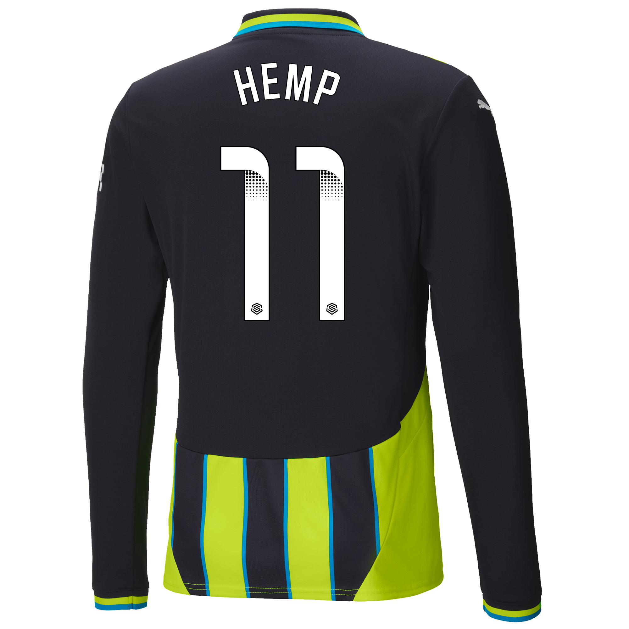 manchester city away jersey newnavy 202425 long sleeve with hemp 11 printing | Offizieller Manchester City Store