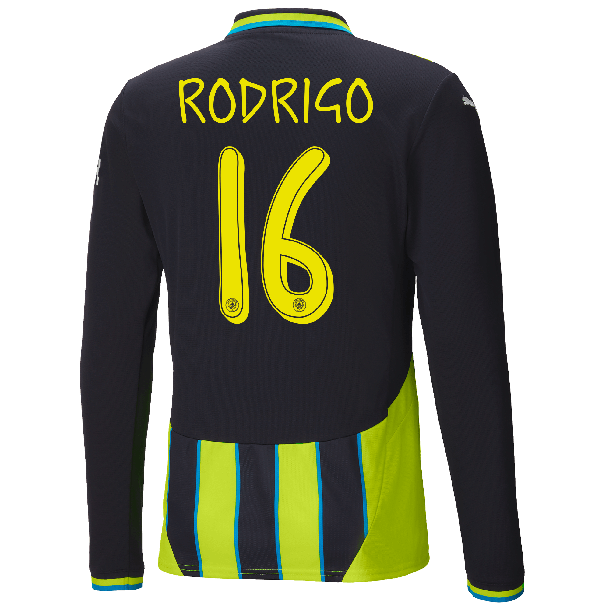 manchester city away jersey newnavy 202425 long sleeve with rodrigo 16 printing | Offizieller Manchester City Store
