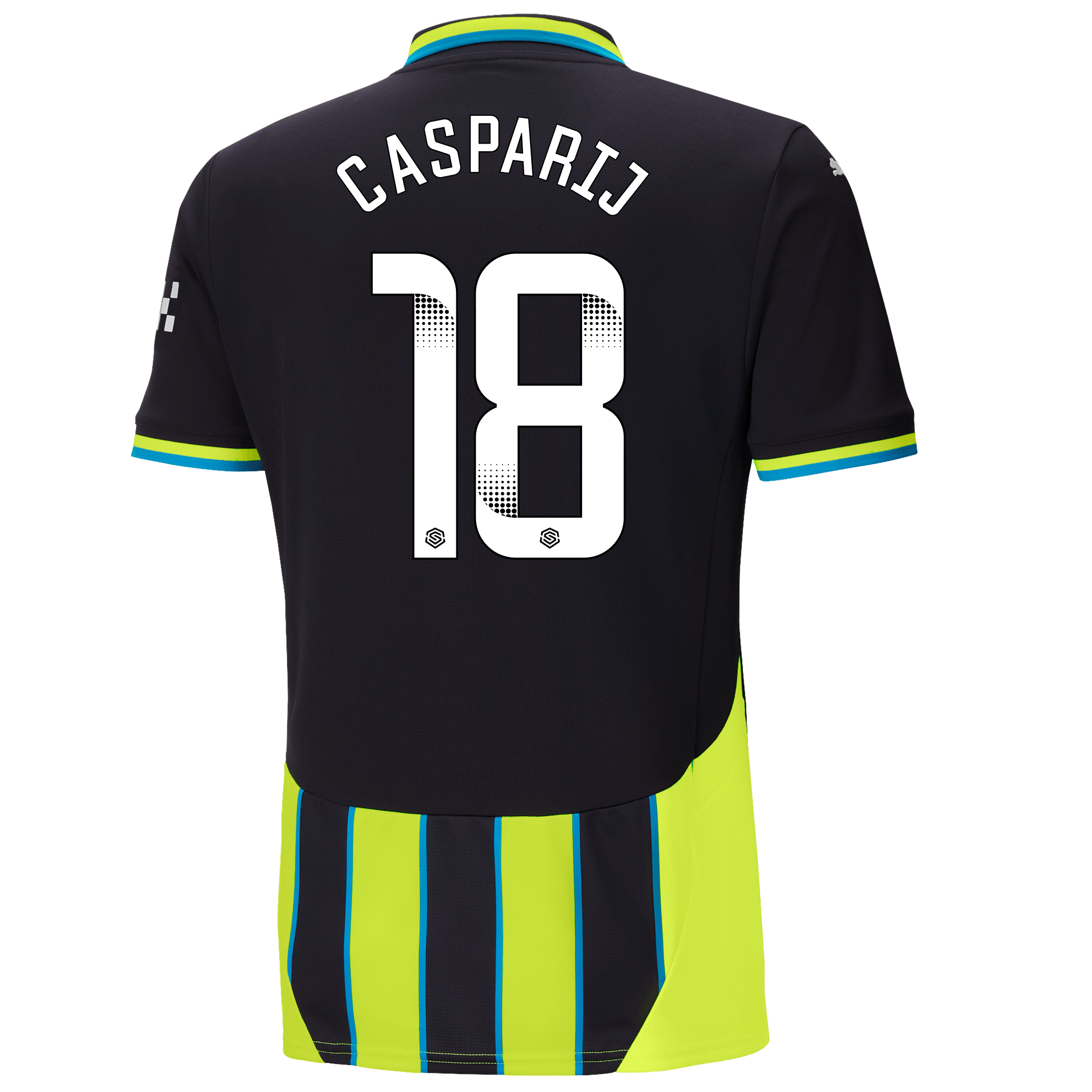 manchester city away jersey newnavy 202425 with casparij 18 printing | Offizieller Manchester City Store
