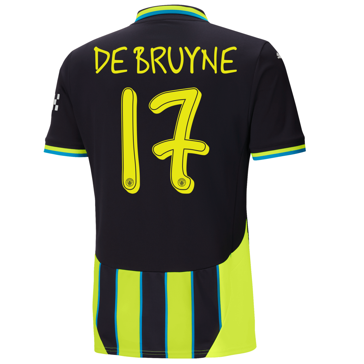manchester city away jersey newnavy 202425 with de bruyne 17 printing | Offizieller Manchester City Store