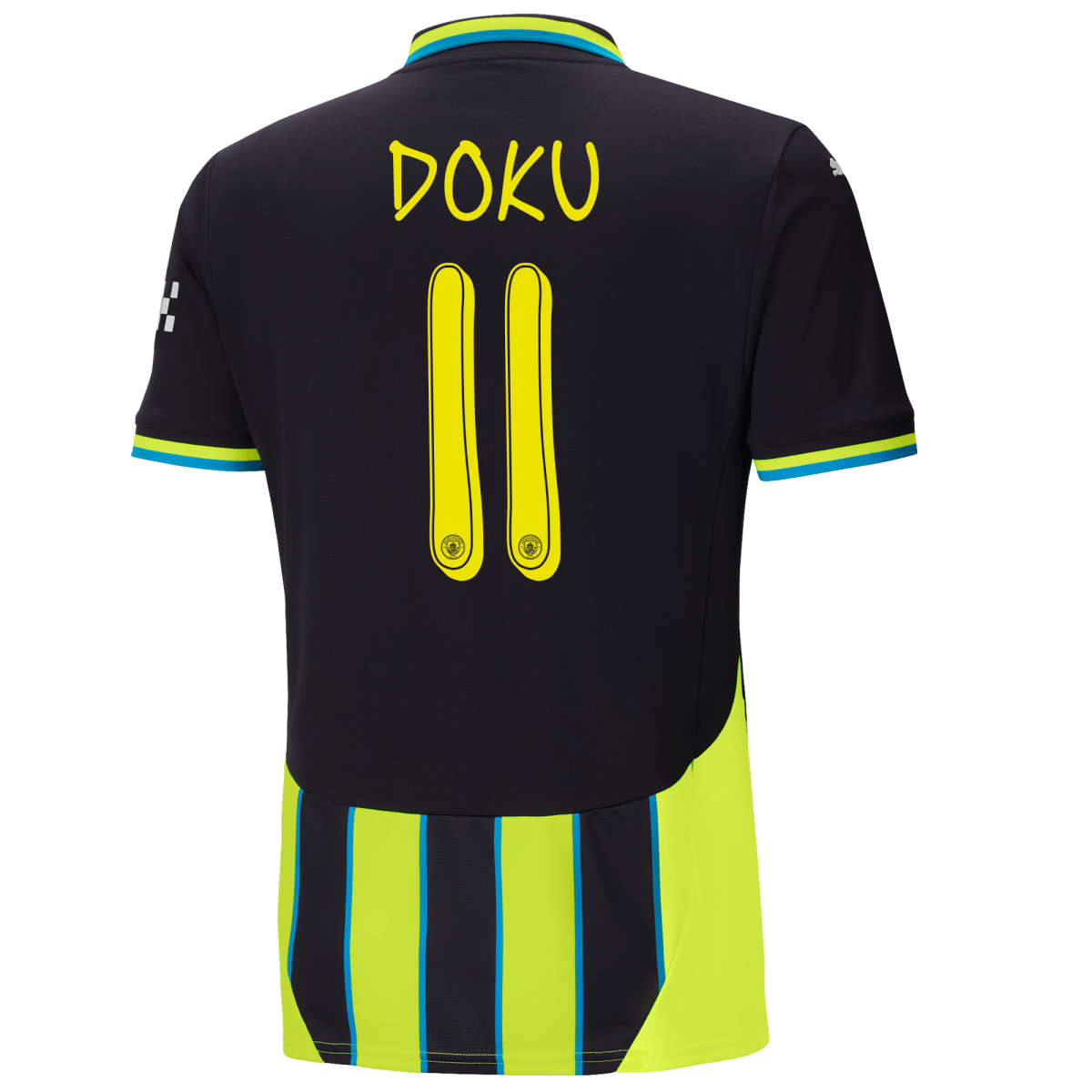 manchester city away jersey newnavy 202425 with doku 11 printing | Offizieller Manchester City Store