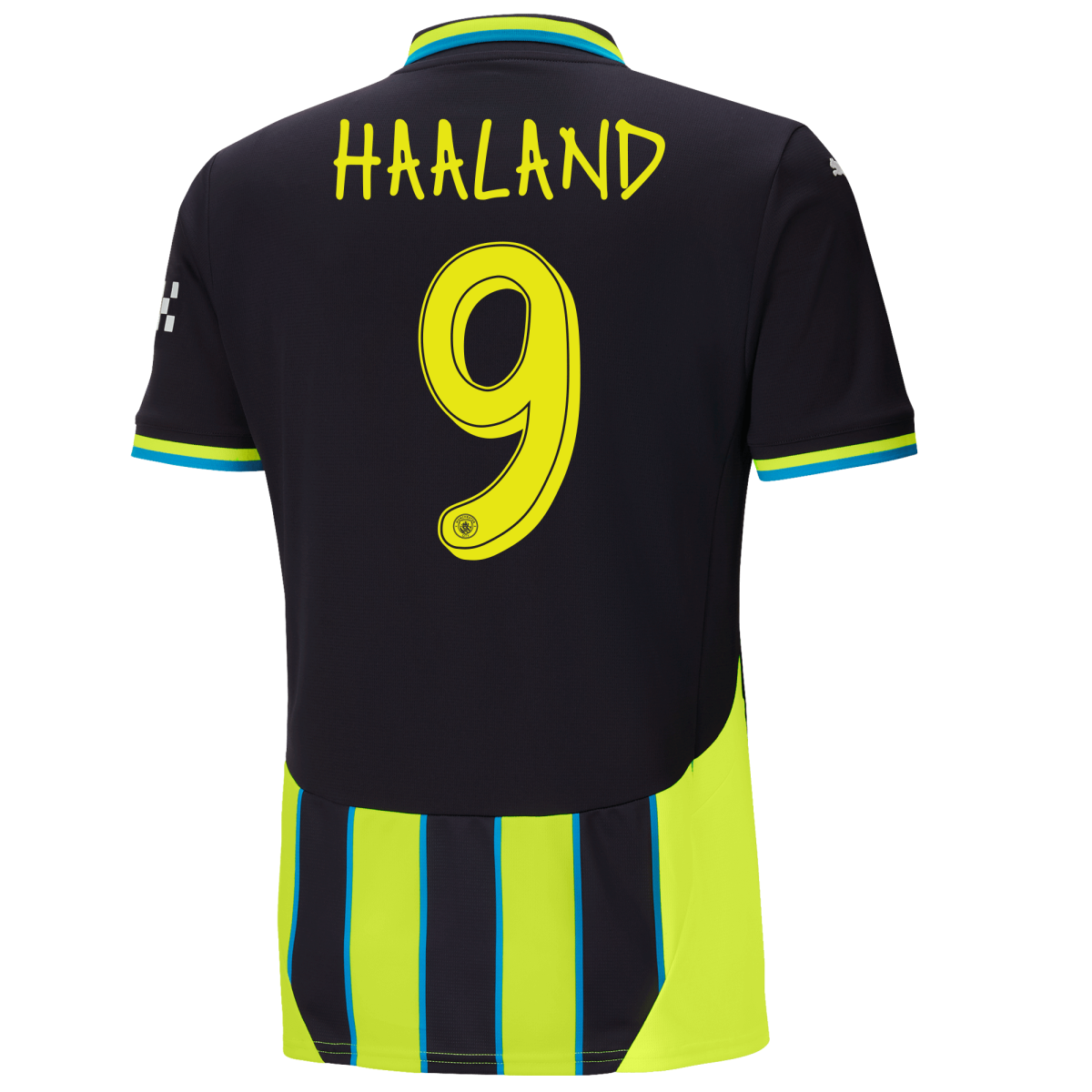 manchester city away jersey newnavy 202425 with haaland 9 printing | Offizieller Manchester City Store
