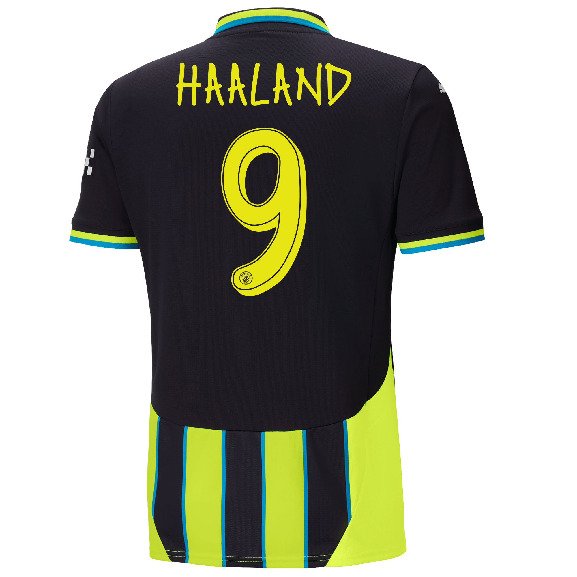 manchester city away jersey newnavy 202425 with haaland 9 printing | Offizieller Manchester City Store
