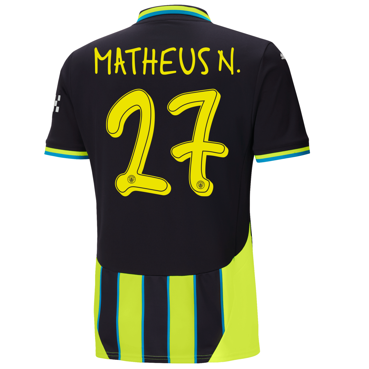 manchester city away jersey newnavy 202425 with matheus n. 27 printing | Offizieller Manchester City Store
