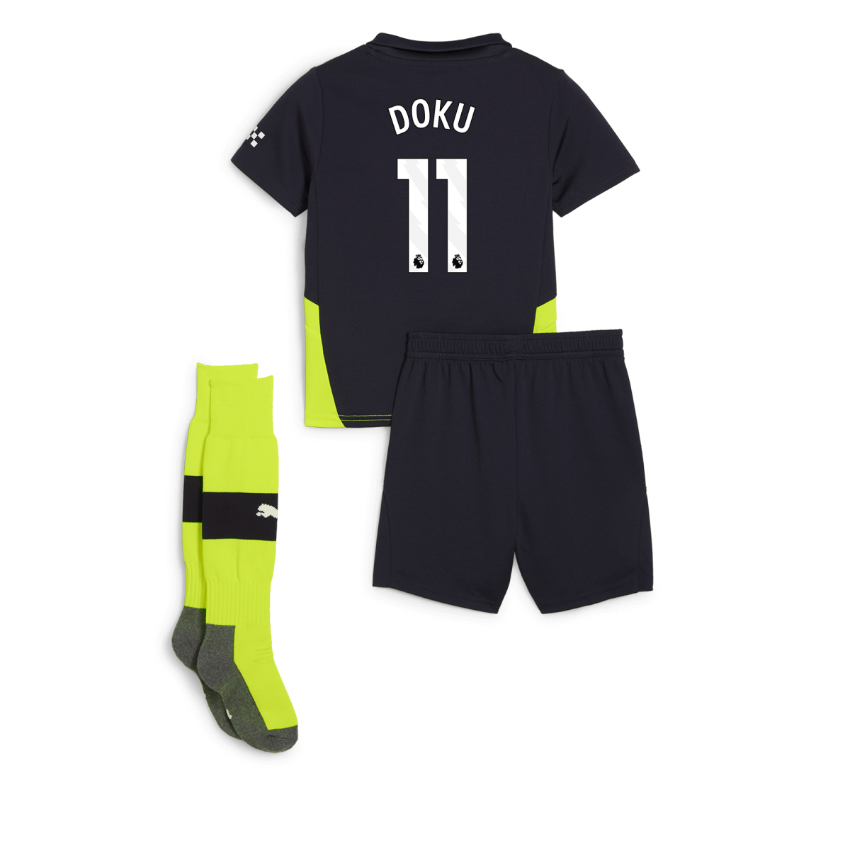 manchester city away mini kit 202425 with doku 11 printing | Offizieller Manchester City Store