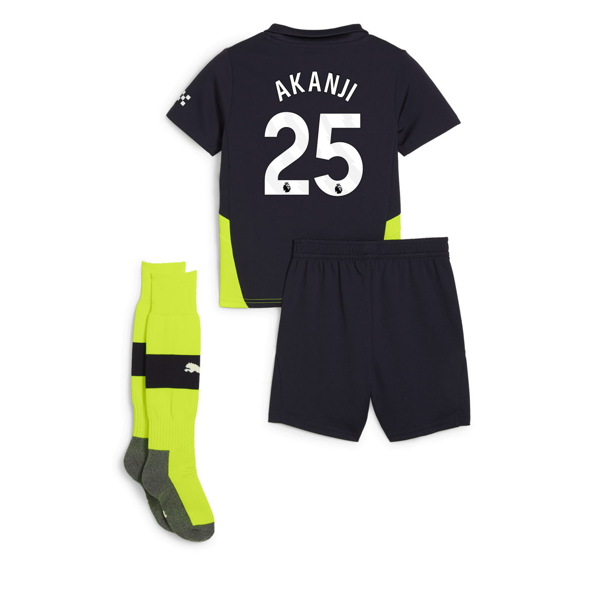 manchester city away mini kit newnavy 202425 with akanji 25 printing | Offizieller Manchester City Store