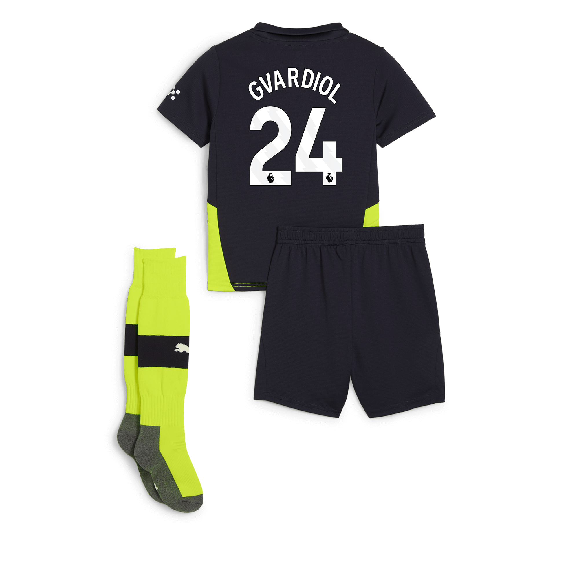 manchester city away mini kit newnavy 202425 with gvardiol 24 printing | Offizieller Manchester City Store