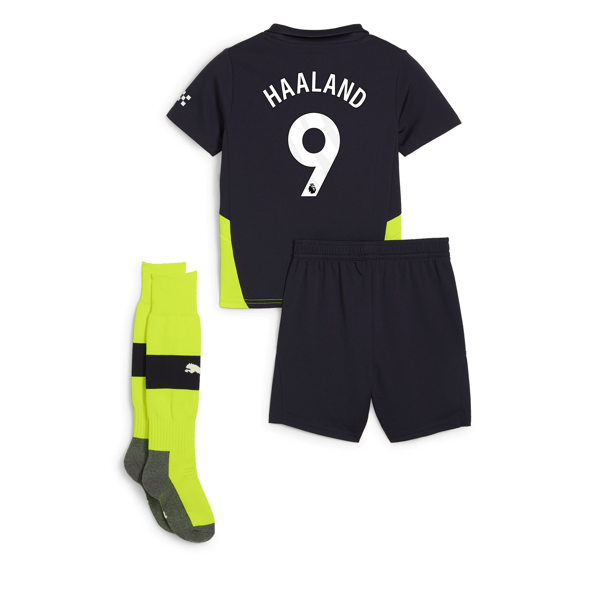 manchester city away mini kit newnavy 202425 with haaland 9 printing | Offizieller Manchester City Store