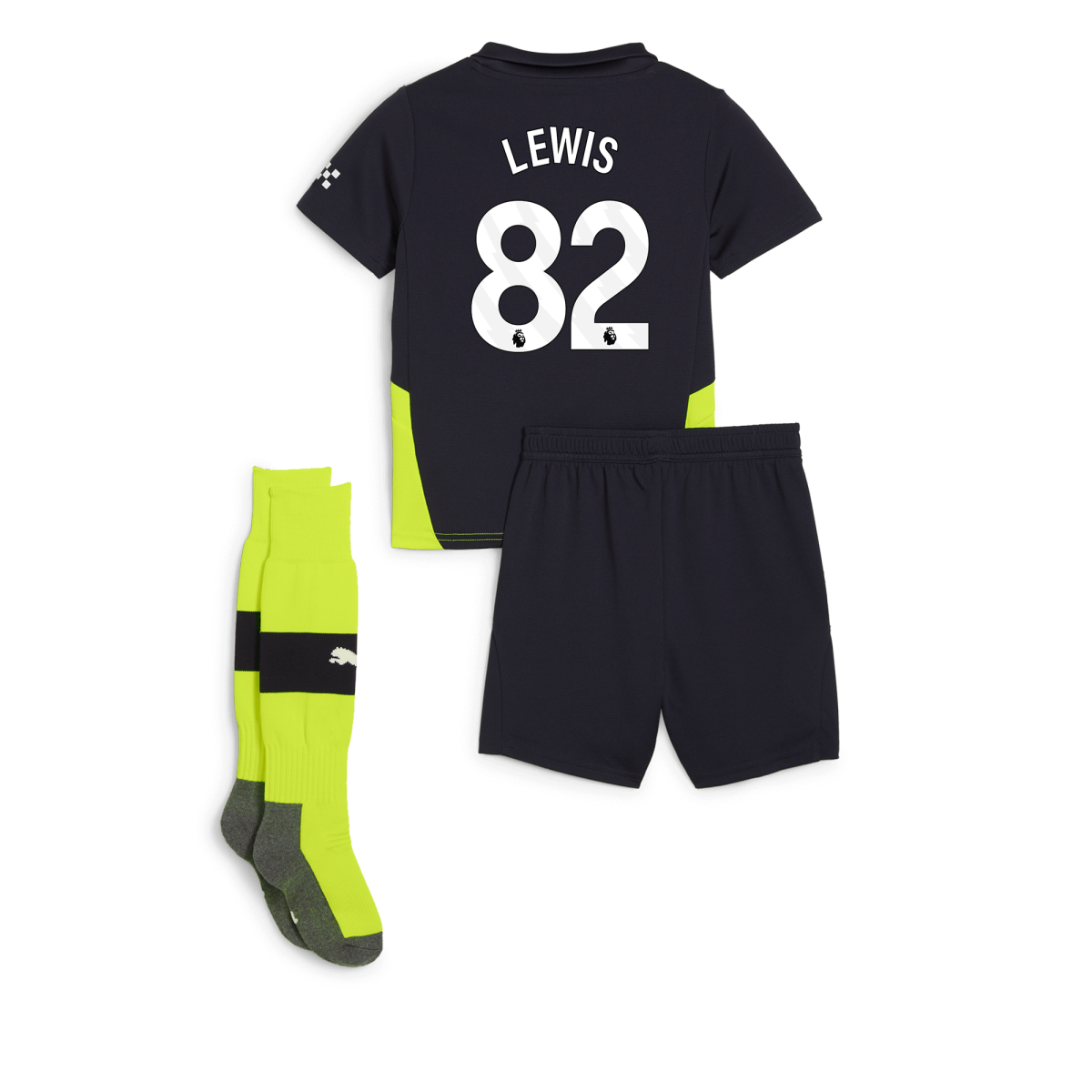 manchester city away mini kit newnavy 202425 with lewis 82 printing | Offizieller Manchester City Store