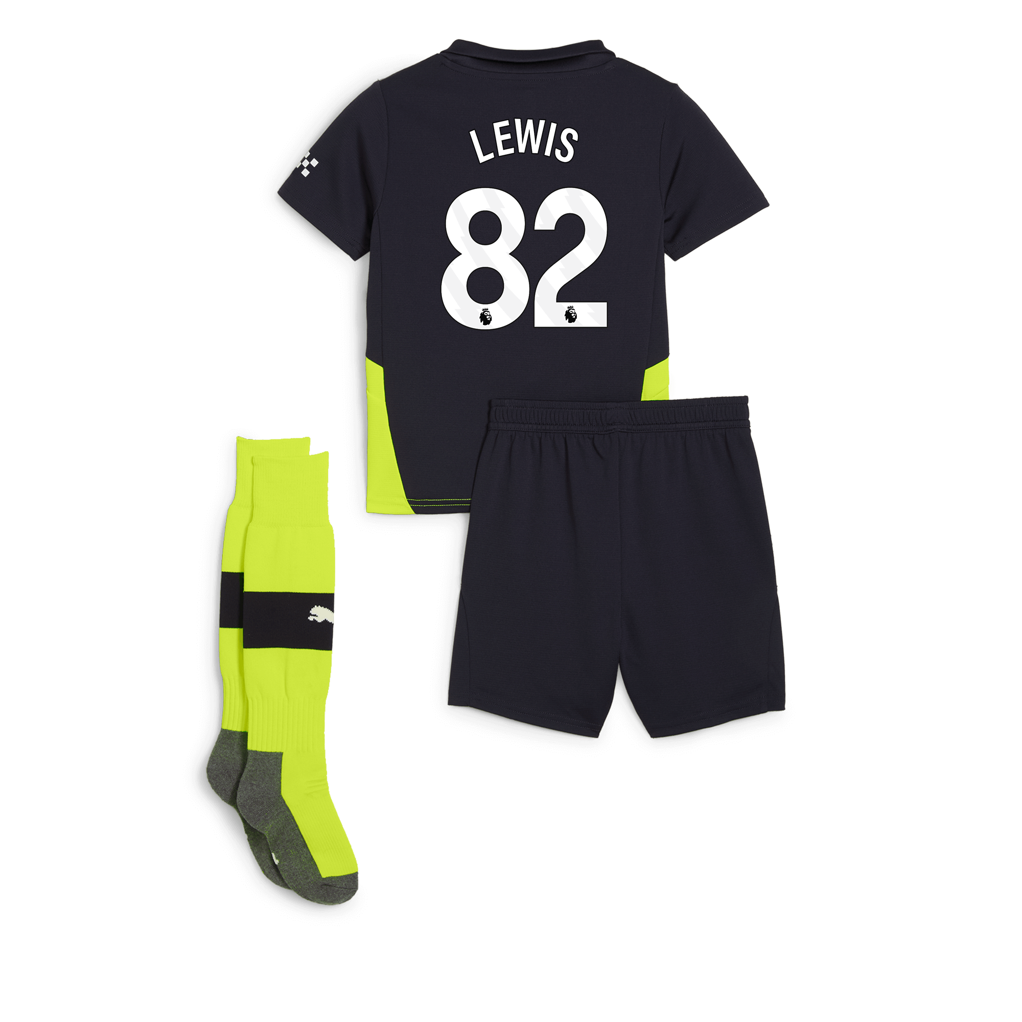manchester city away mini kit newnavy 202425 with lewis 82 printing | Offizieller Manchester City Store