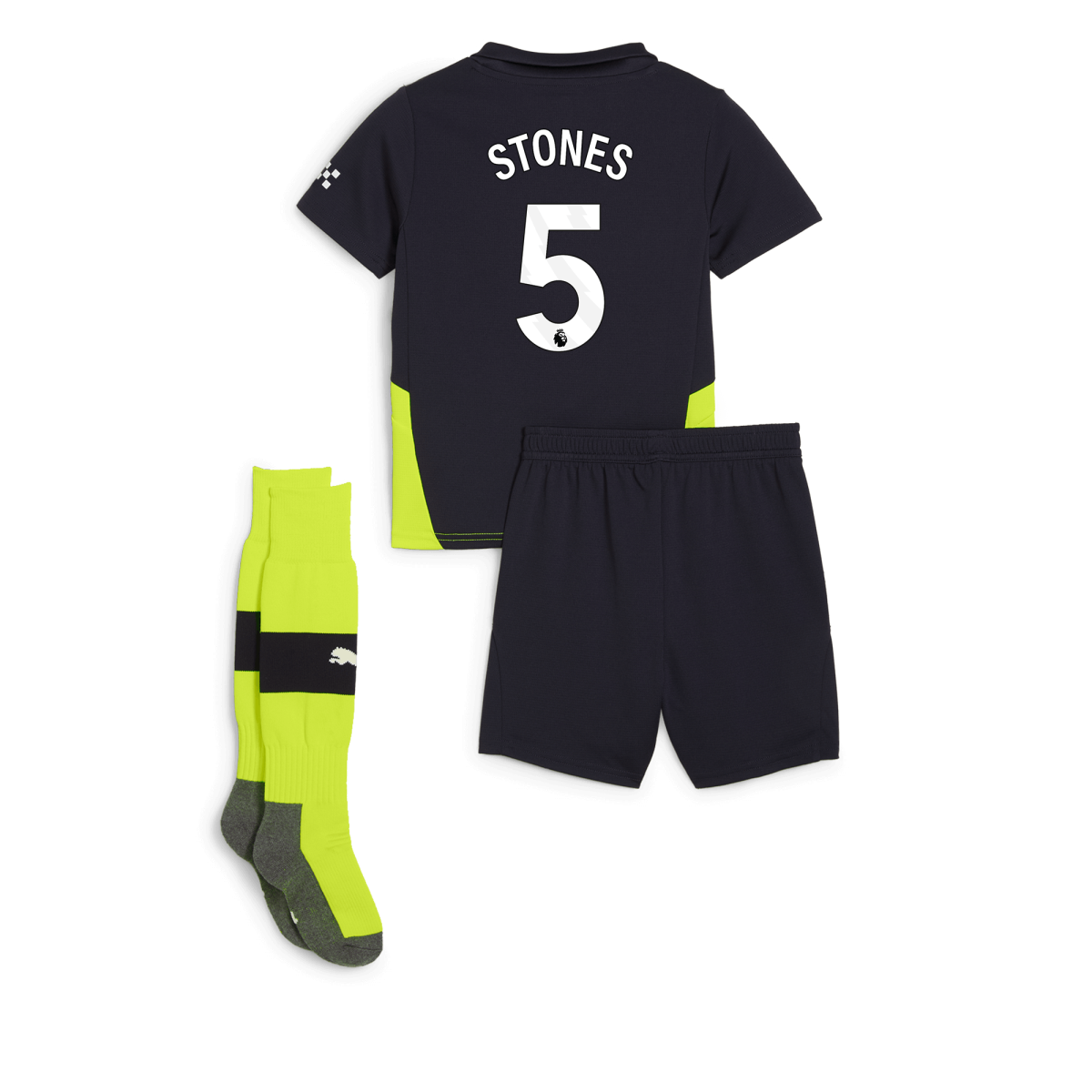 manchester city away mini kit newnavy 202425 with stones 5 printing | Offizieller Manchester City Store