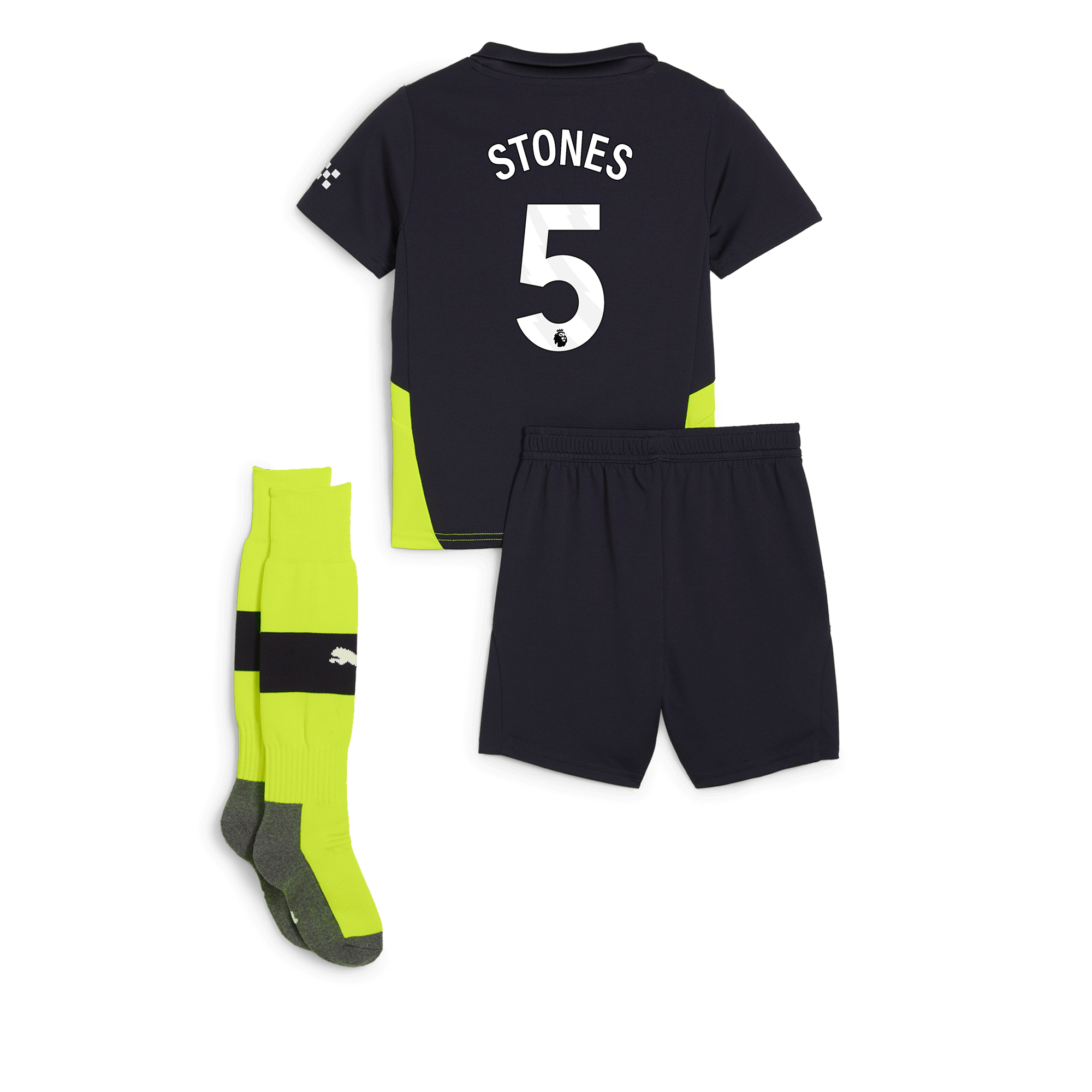 manchester city away mini kit newnavy 202425 with stones 5 printing | Offizieller Manchester City Store