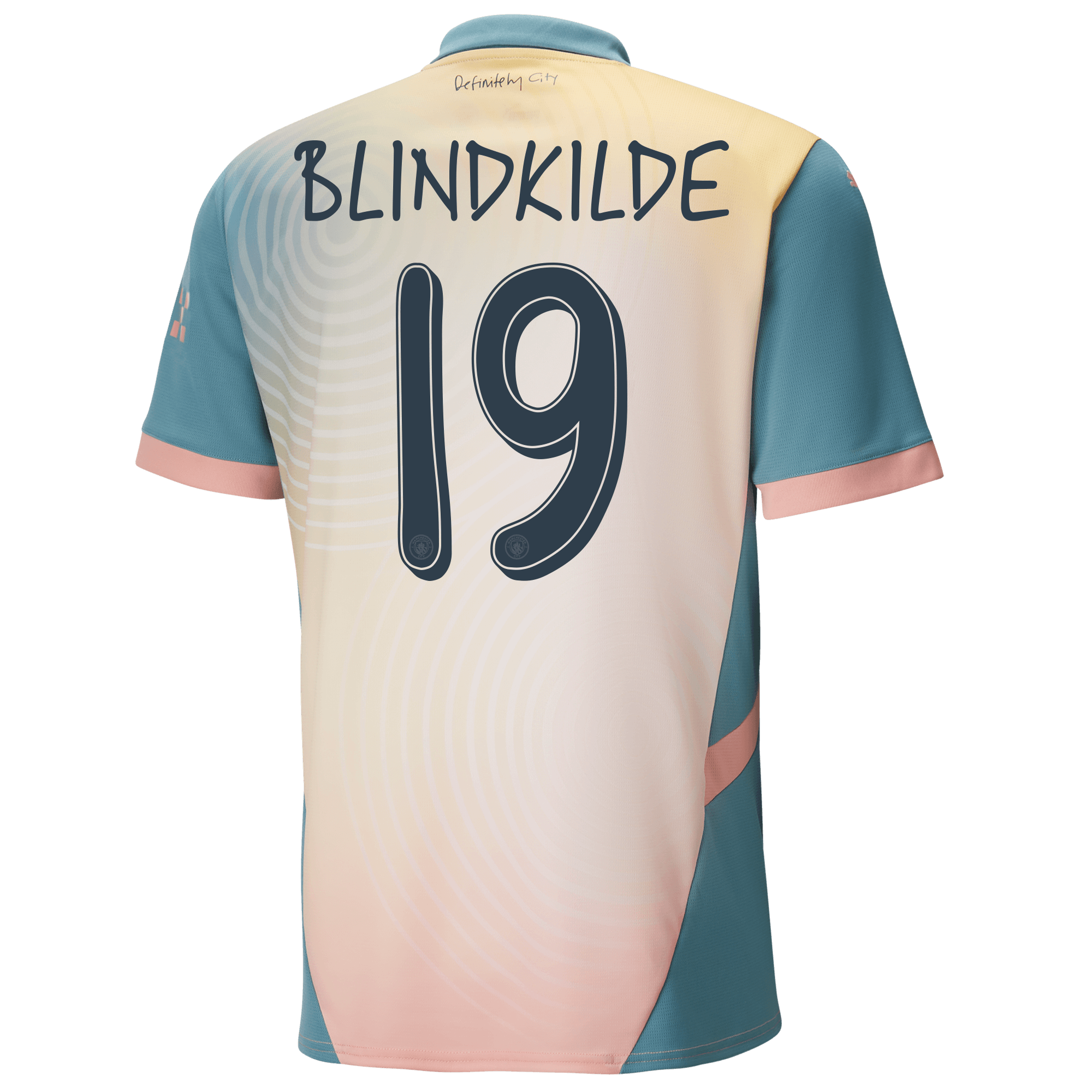 manchester city definitely city jersey pink 202425 with blindkilde 19 printing | Offizieller Manchester City Store