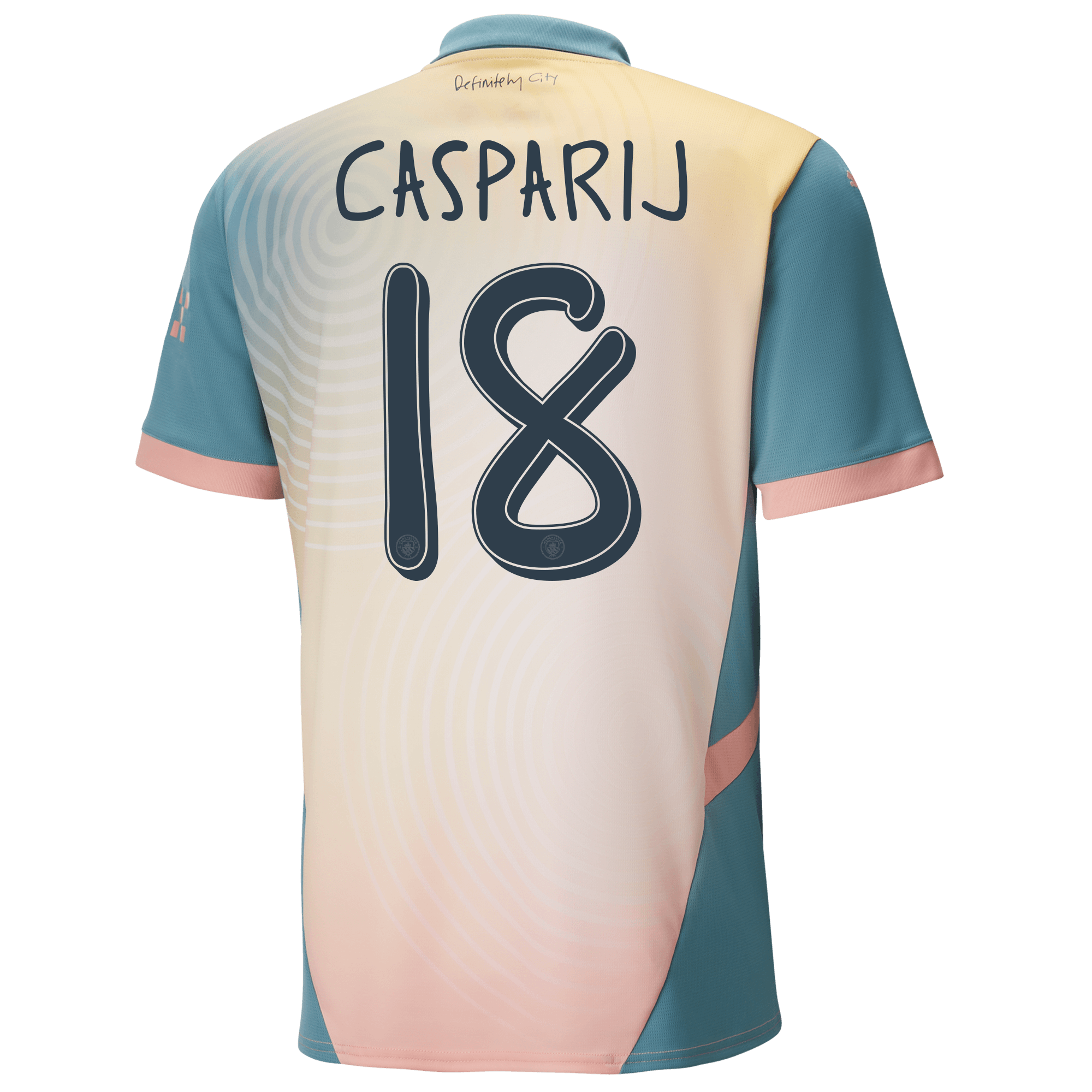 manchester city definitely city jersey pink 202425 with casparij 18 printing | Offizieller Manchester City Store