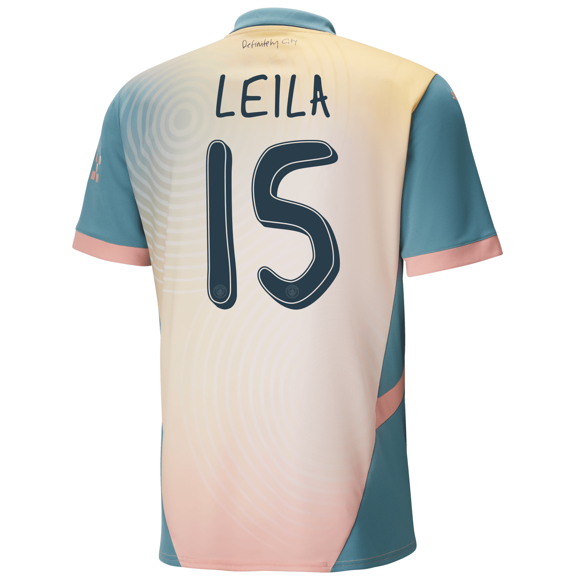 manchester city definitely city jersey pink 202425 with leila 15 printing | Offizieller Manchester City Store