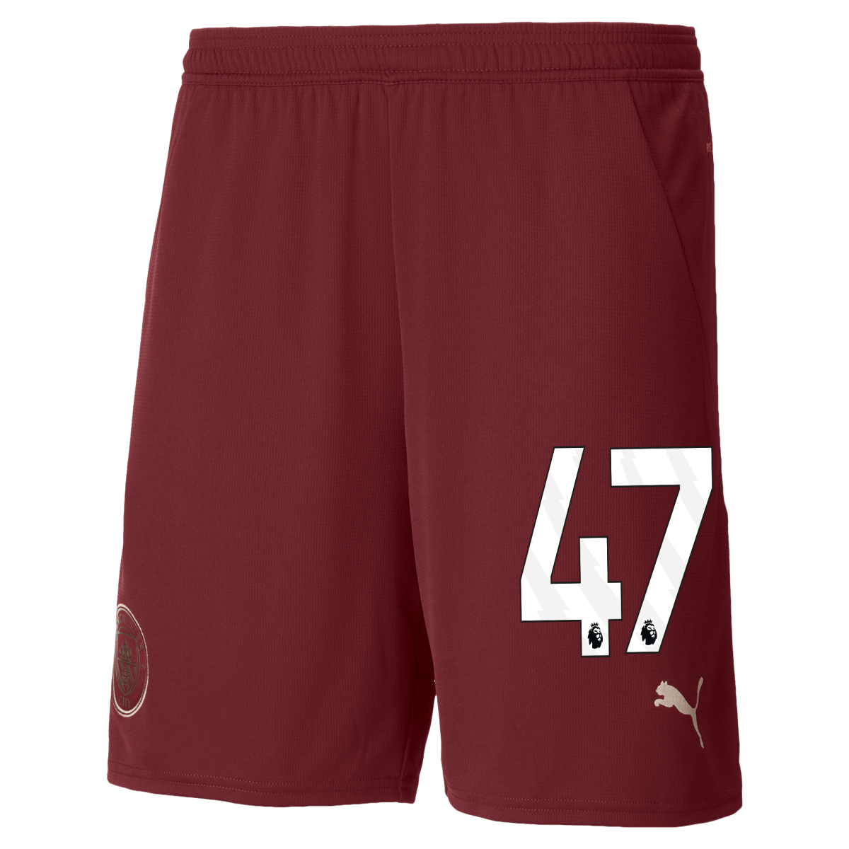 manchester city football shorts burgundy 202425 with 47 | Offizieller Manchester City Store