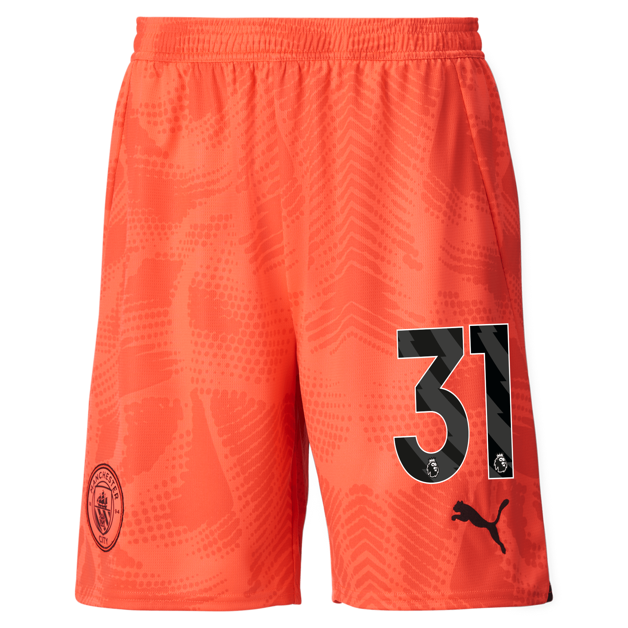 manchester city goalkeeper shorts orange 202425 with 31 | Offizieller Manchester City Store