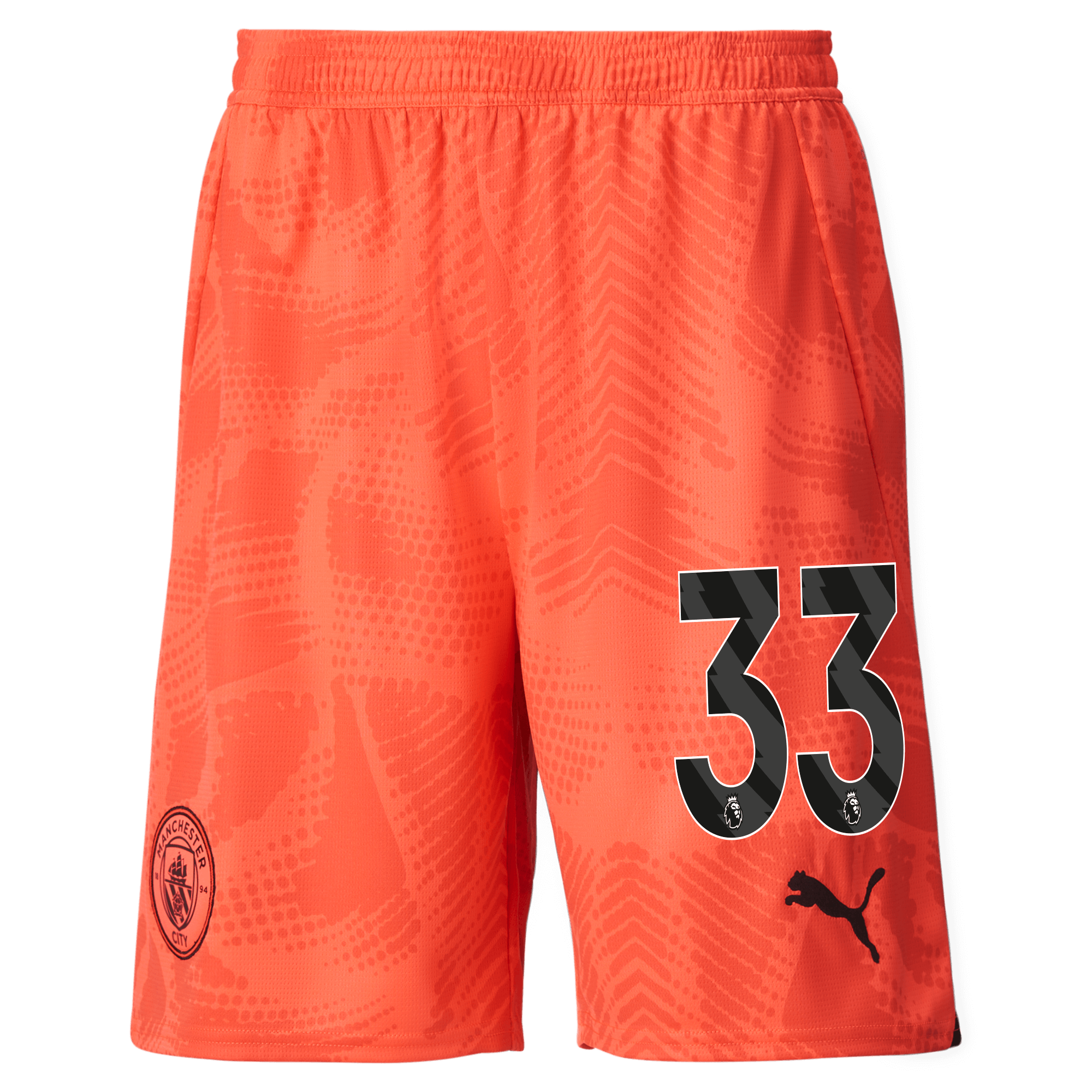 manchester city goalkeeper shorts orange 202425 with 33 | Offizieller Manchester City Store