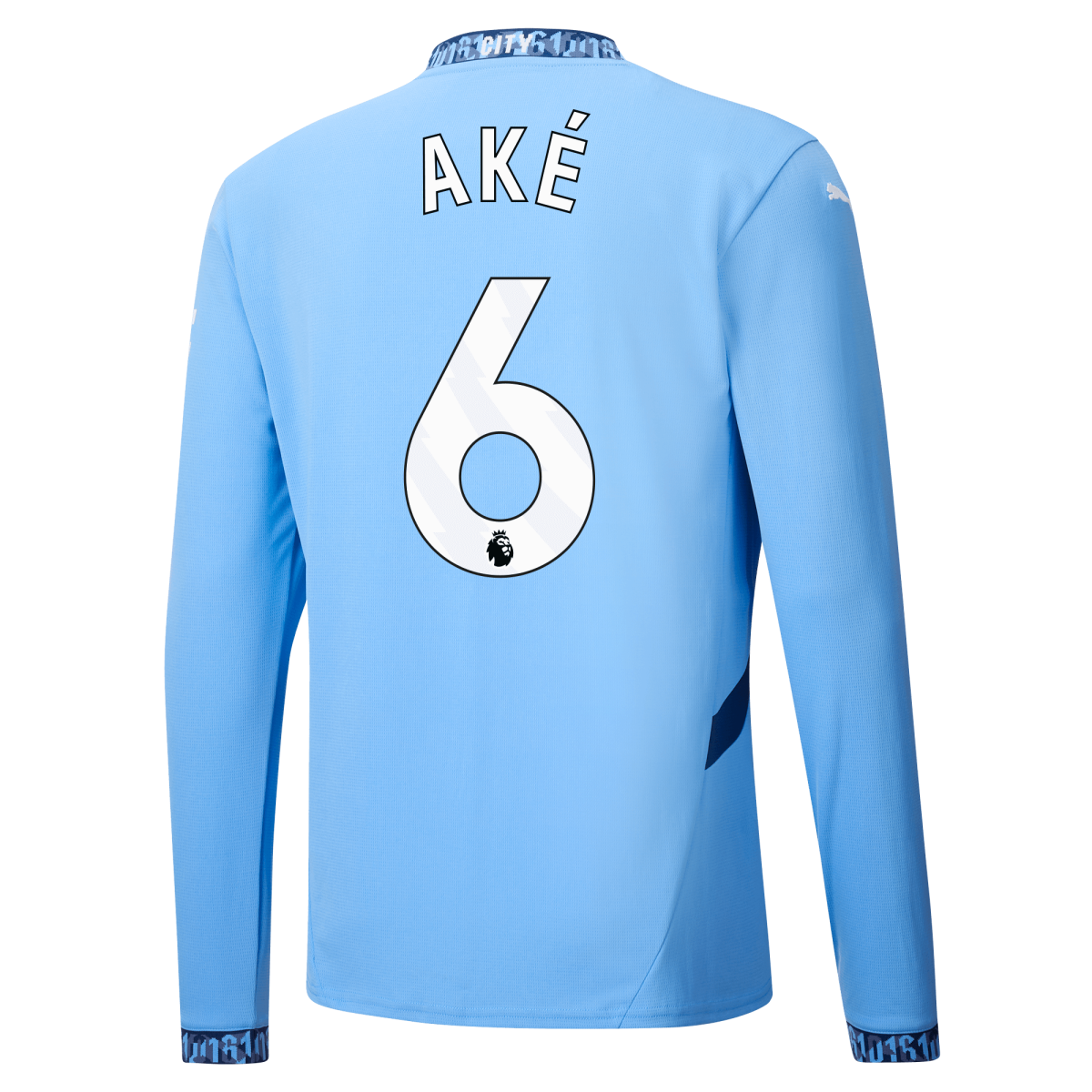 manchester city heimtrikot langarm teamlightblue 202425 mit akÉ 6 aufdruck | Offizieller Manchester City Store