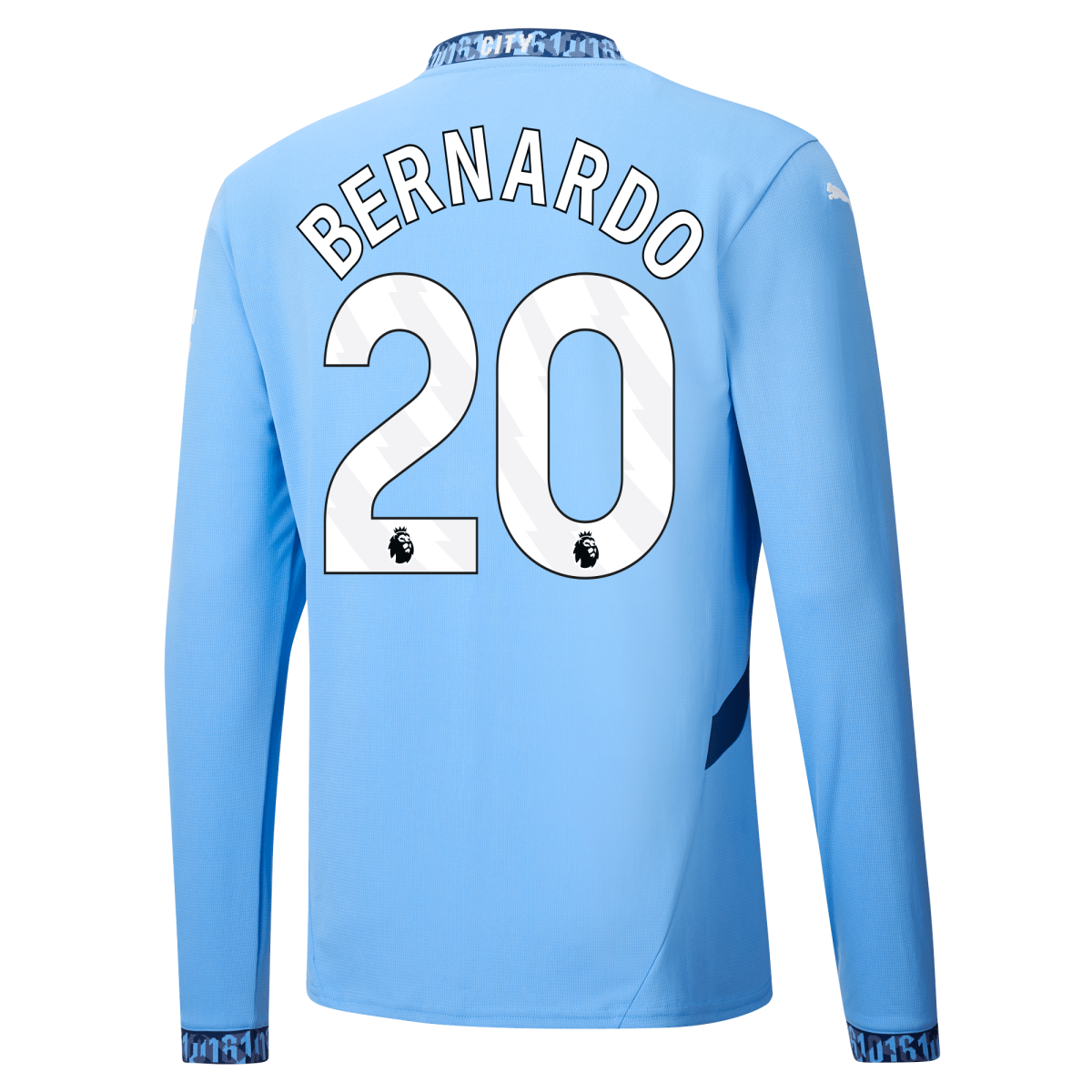manchester city heimtrikot langarm teamlightblue 202425 mit bernardo 20 aufdruck | Offizieller Manchester City Store