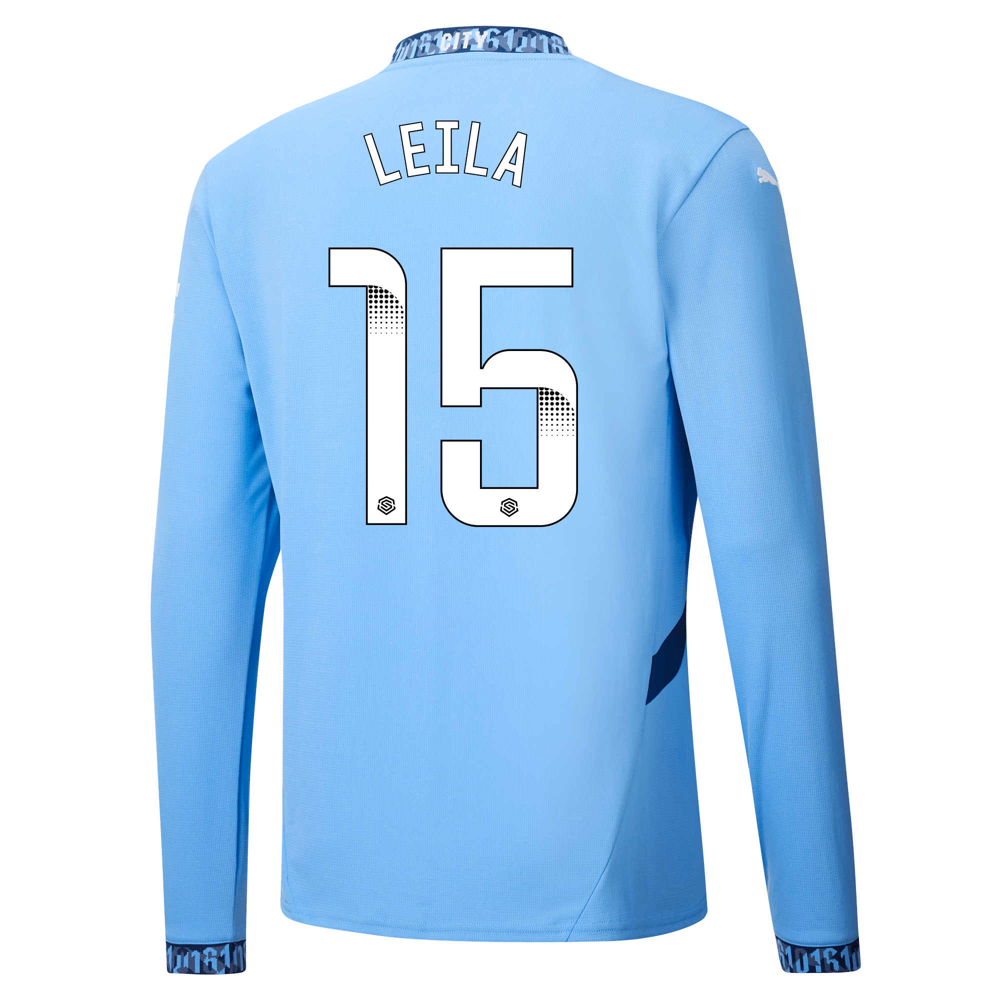 manchester city heimtrikot langarm teamlightblue 202425 mit leila 15 aufdruck | Offizieller Manchester City Store