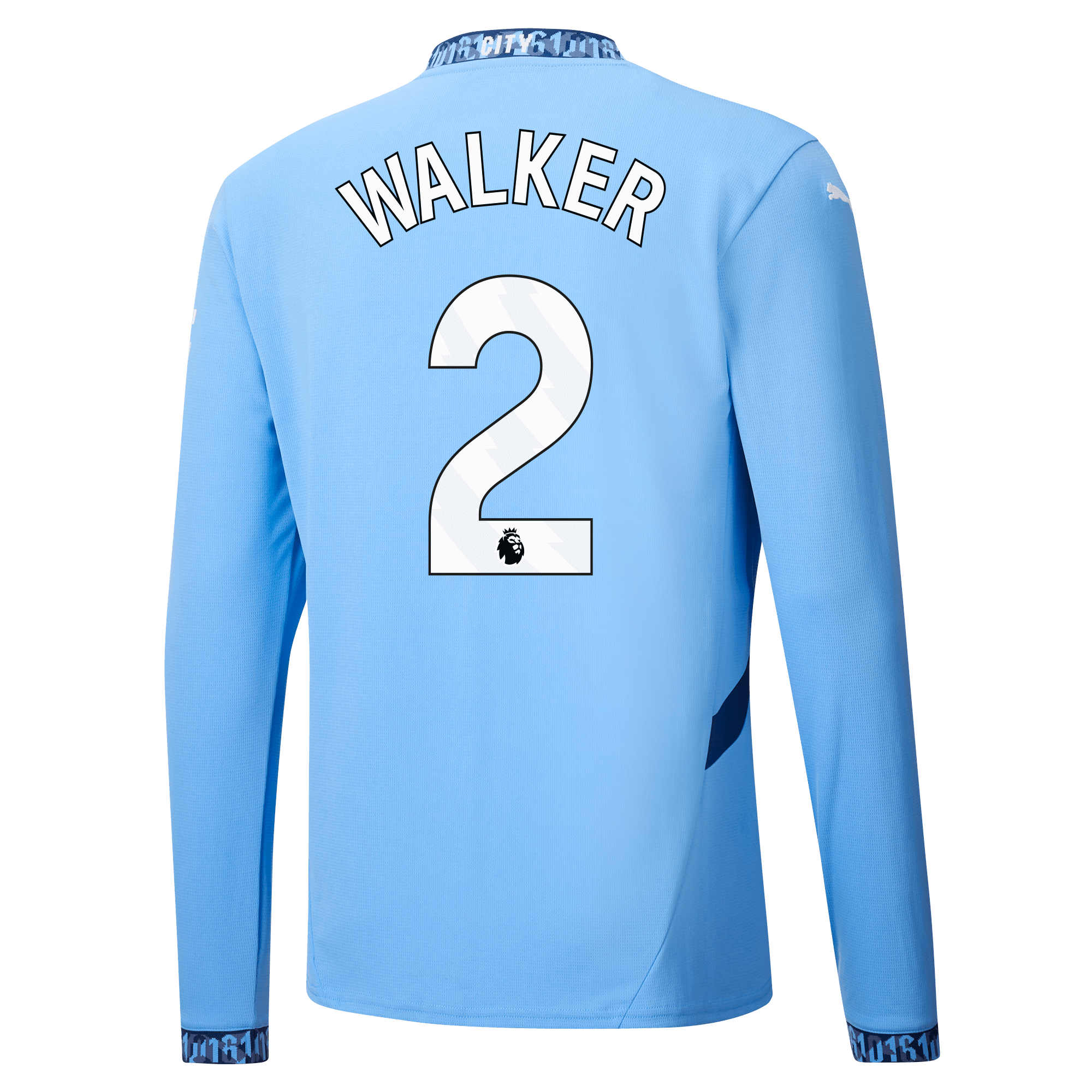 manchester city heimtrikot langarm teamlightblue 202425 mit walker 2 aufdruck | Offizieller Manchester City Store