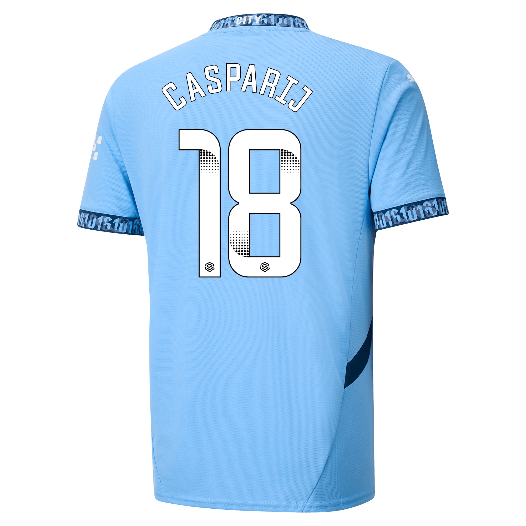 manchester city heimtrikot teamlightblue 202425 mit casparij 18 aufdruck | Offizieller Manchester City Store