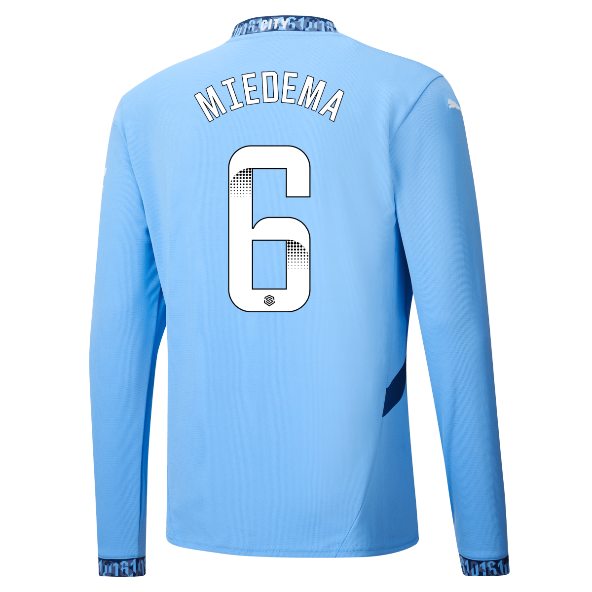 manchester city home jersey teamlightblue 202425 long sleeve with miedema 6 printing | Offizieller Manchester City Store
