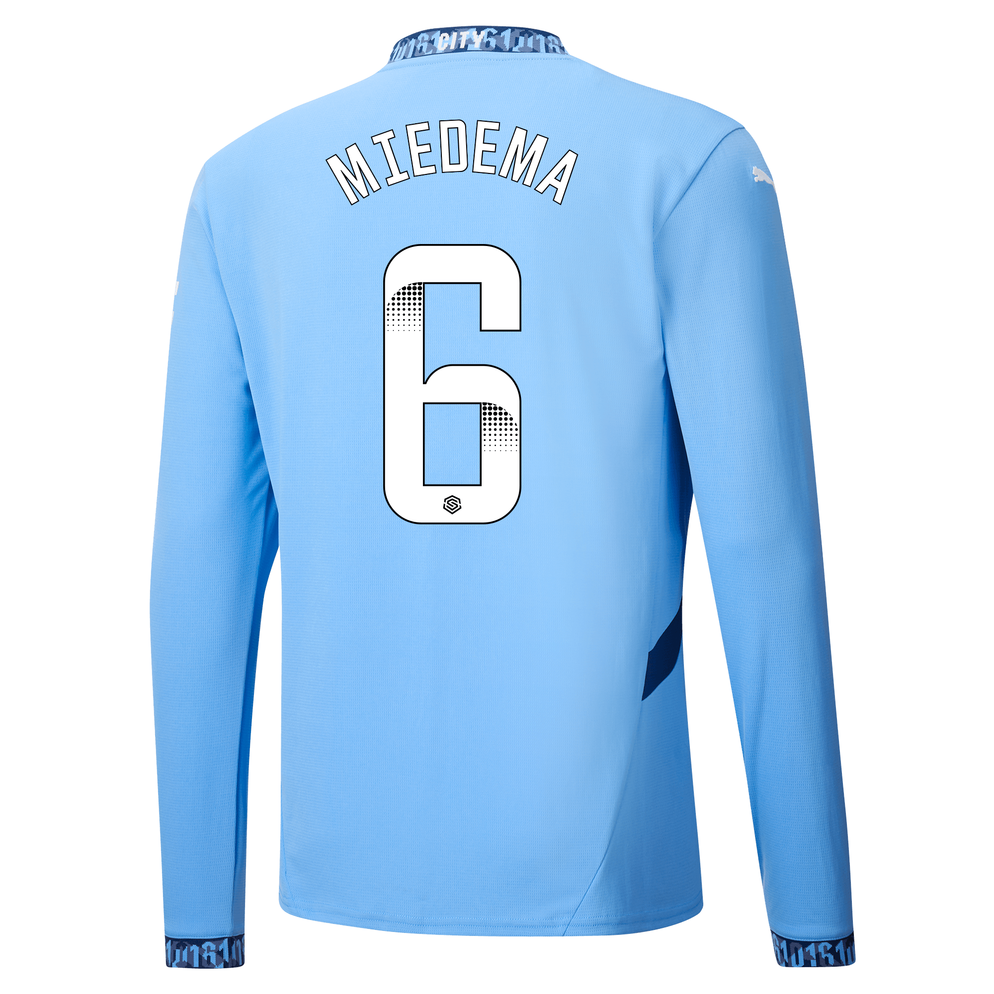 manchester city home jersey teamlightblue 202425 long sleeve with miedema 6 printing | Offizieller Manchester City Store