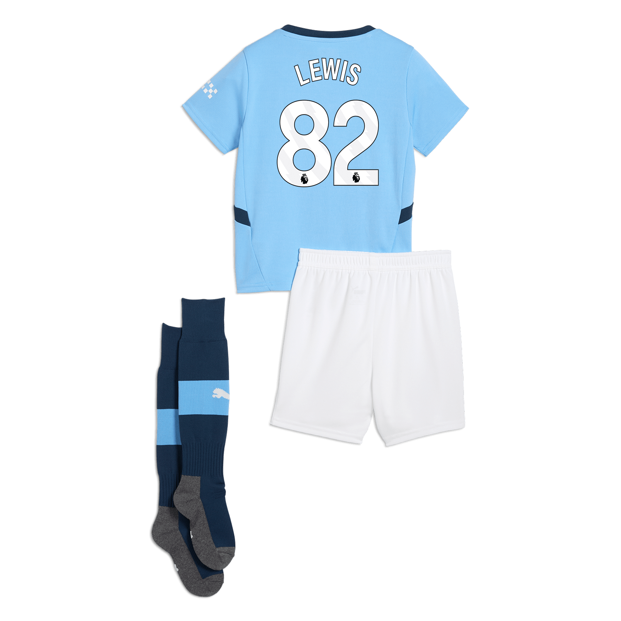 manchester city home mini kit teamlightblue 202425 with lewis 82 printing | Offizieller Manchester City Store