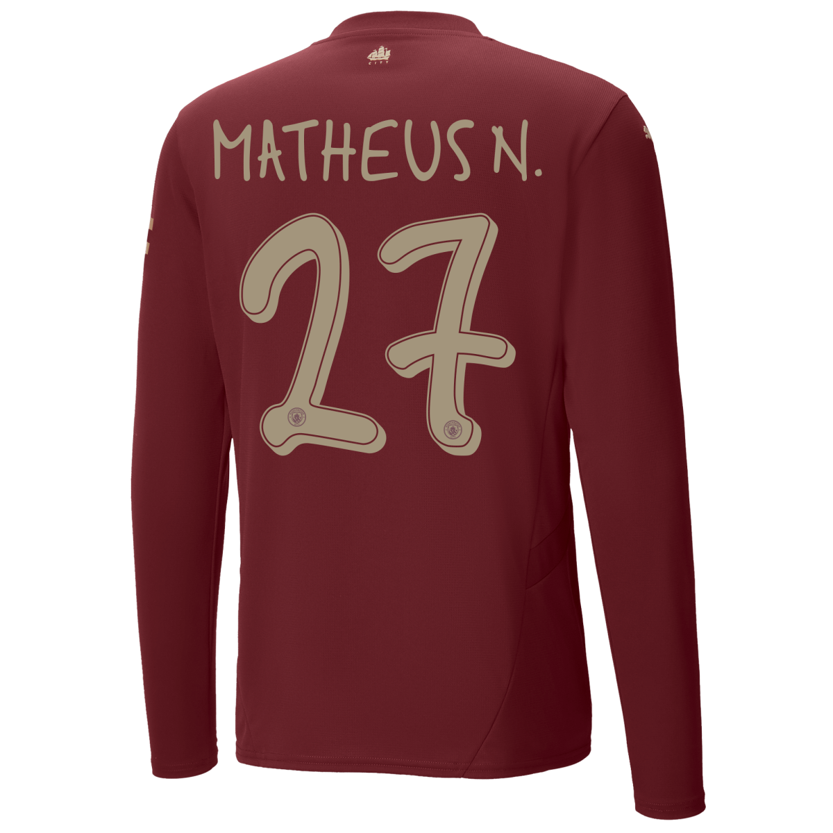 manchester city third jersey 202425 long sleeve with matheus n. 27 printing | Offizieller Manchester City Store