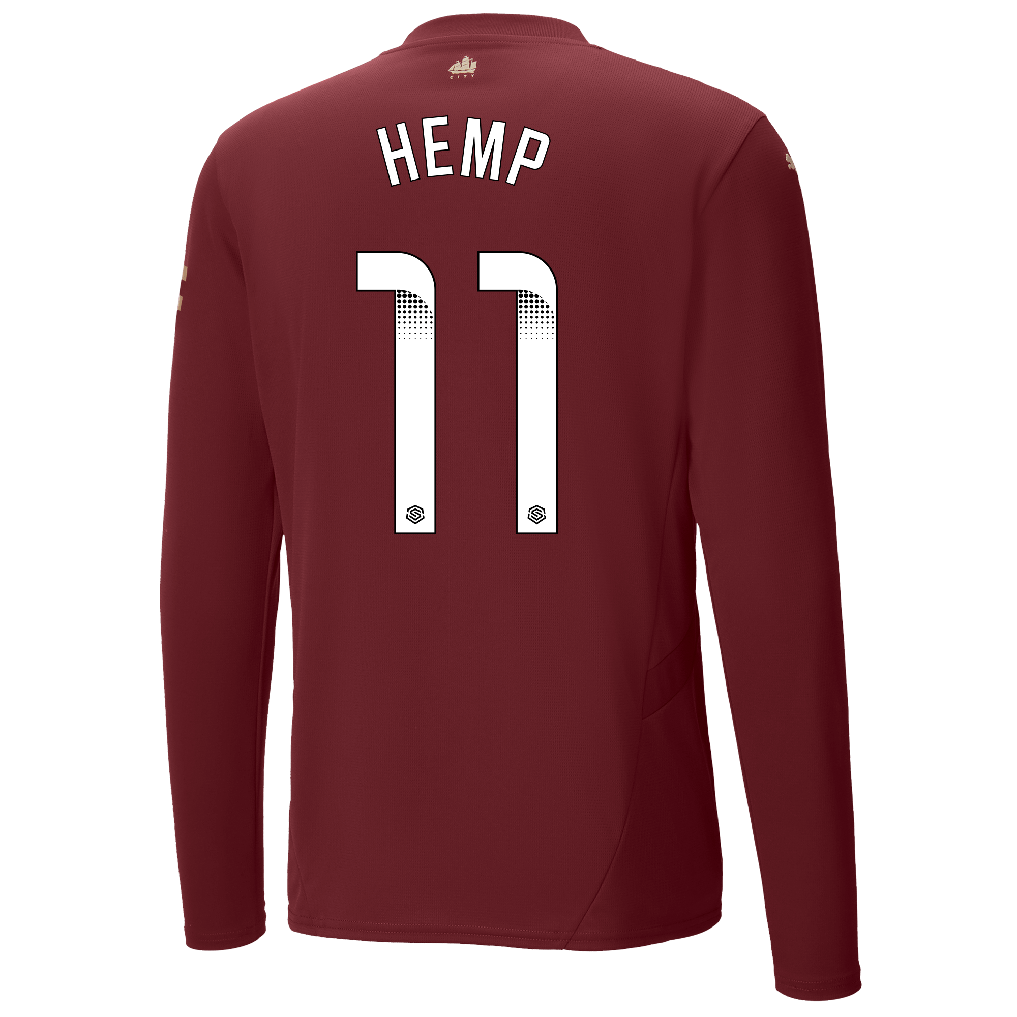 manchester city third jersey burgundy 202425 long sleeve with hemp 11 printing | Offizieller Manchester City Store