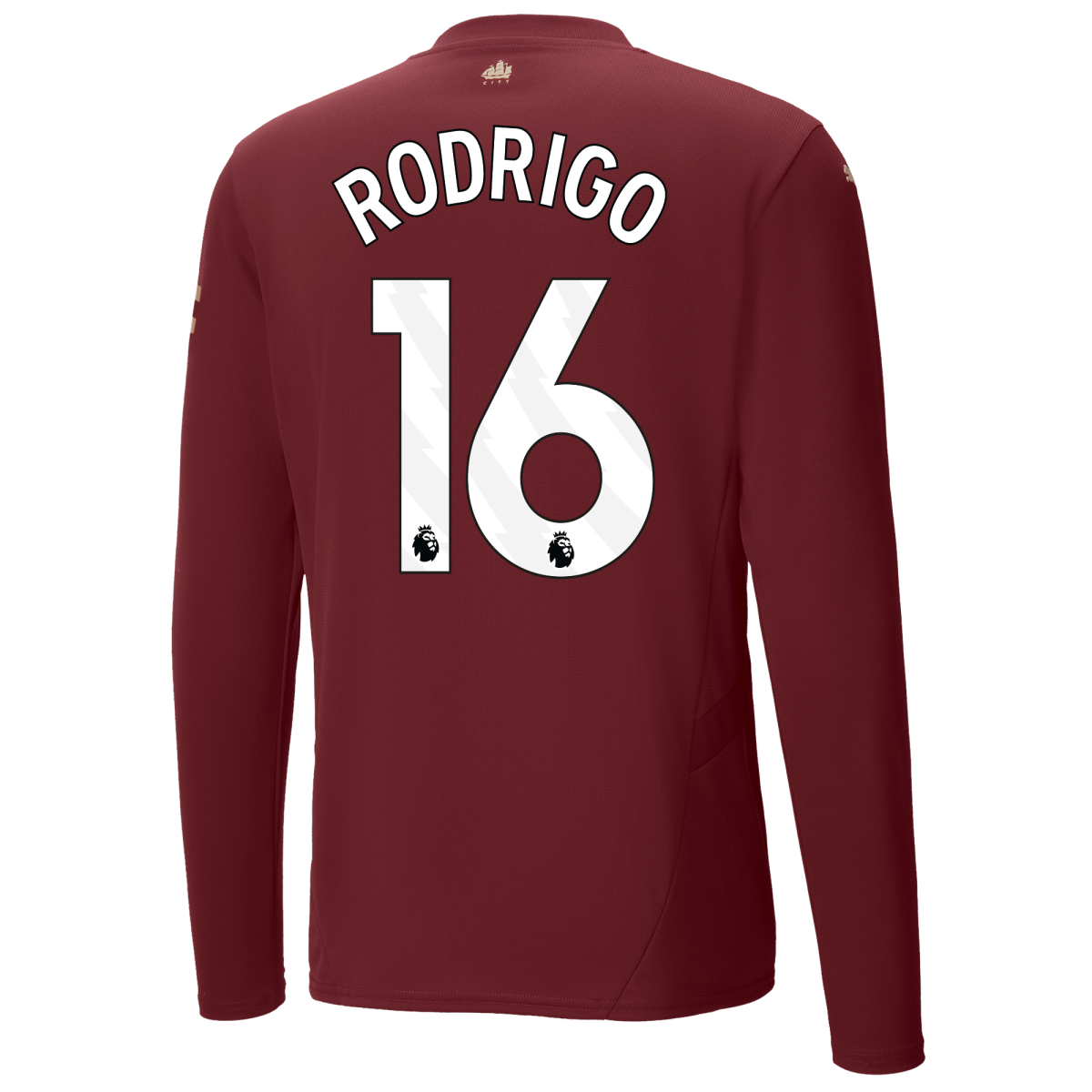 manchester city third jersey burgundy 202425 long sleeve with rodrigo 16 printing | Offizieller Manchester City Store