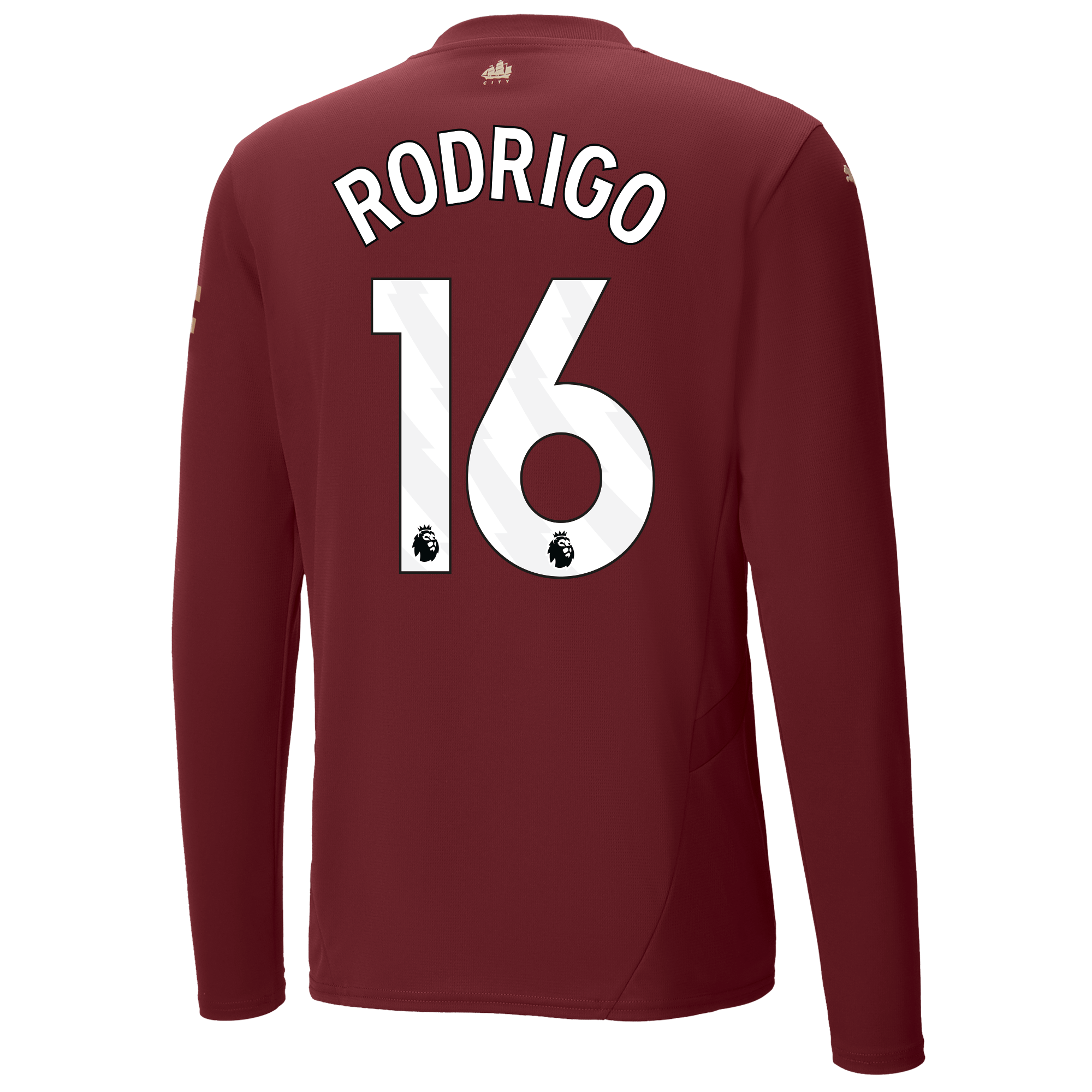 manchester city third jersey burgundy 202425 long sleeve with rodrigo 16 printing | Offizieller Manchester City Store