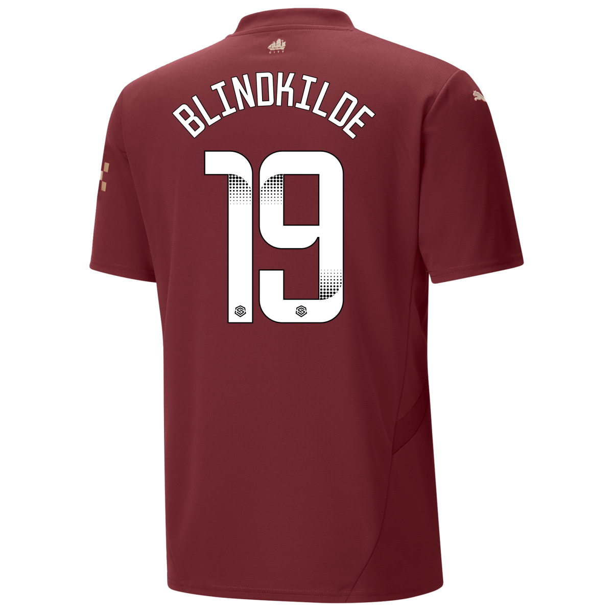 manchester city third jersey burgundy 202425 with blindkilde 19 printing | Offizieller Manchester City Store