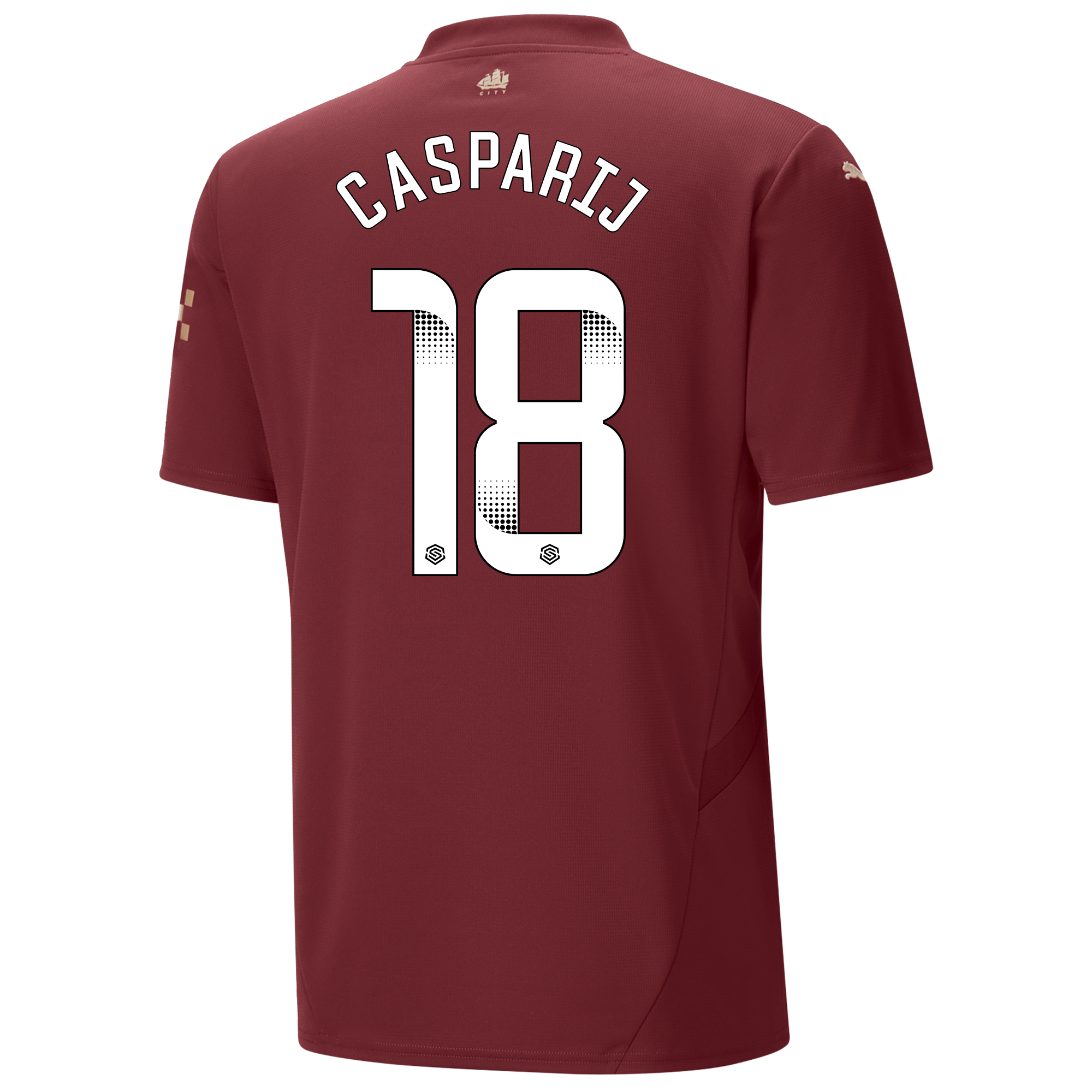 manchester city third jersey burgundy 202425 with casparij 18 printing | Offizieller Manchester City Store