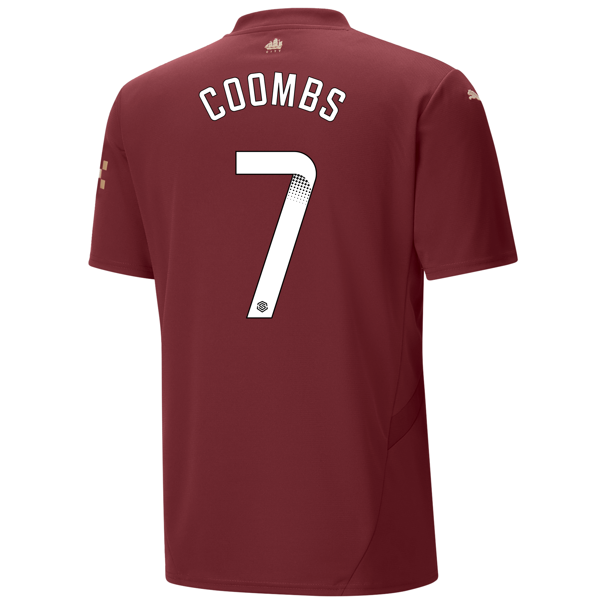 manchester city third jersey burgundy 202425 with coombs 7 printing | Offizieller Manchester City Store